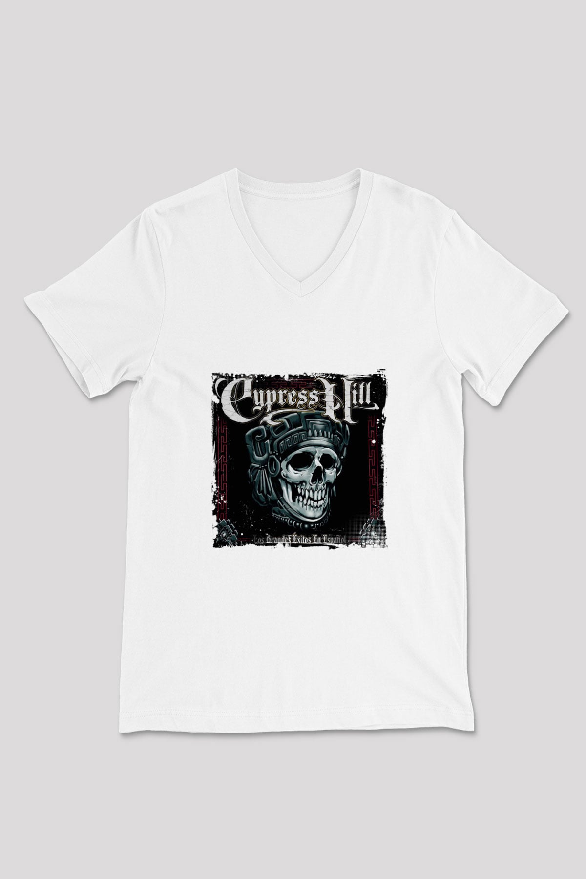 Cypress Hill Baskılı Beyaz V Yaka Unisex Tişört