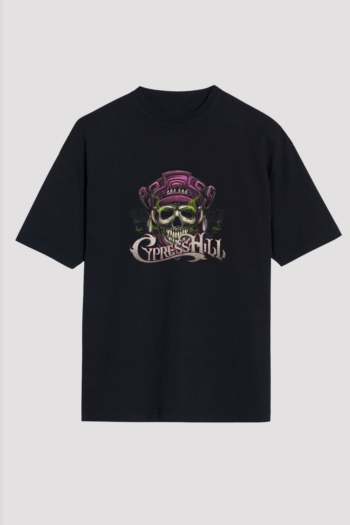 Cypress Hill Baskılı Unisex Oversize Siyah Tişört