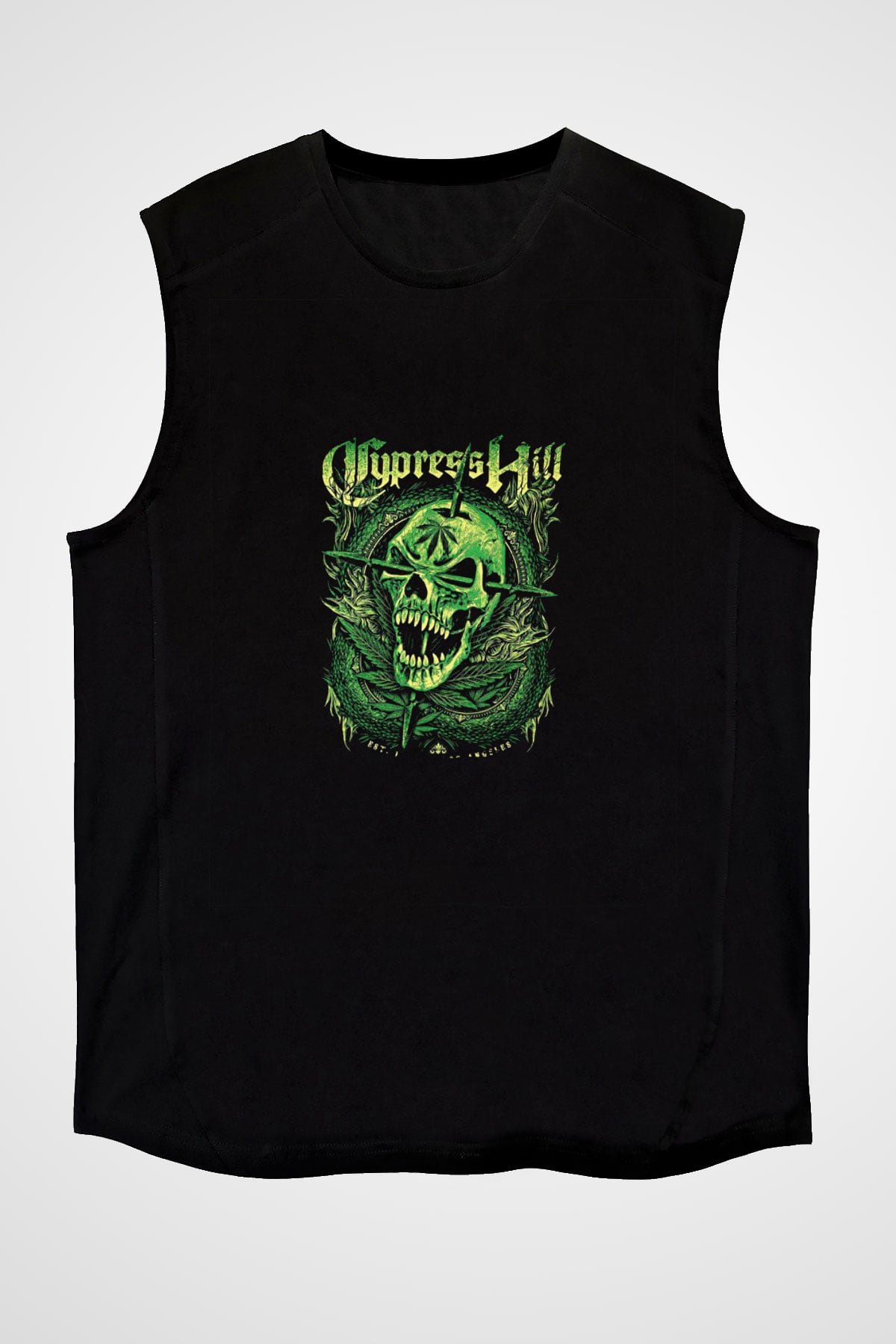 Cypress Hill Baskılı Unisex Siyah Kolsuz Tişört