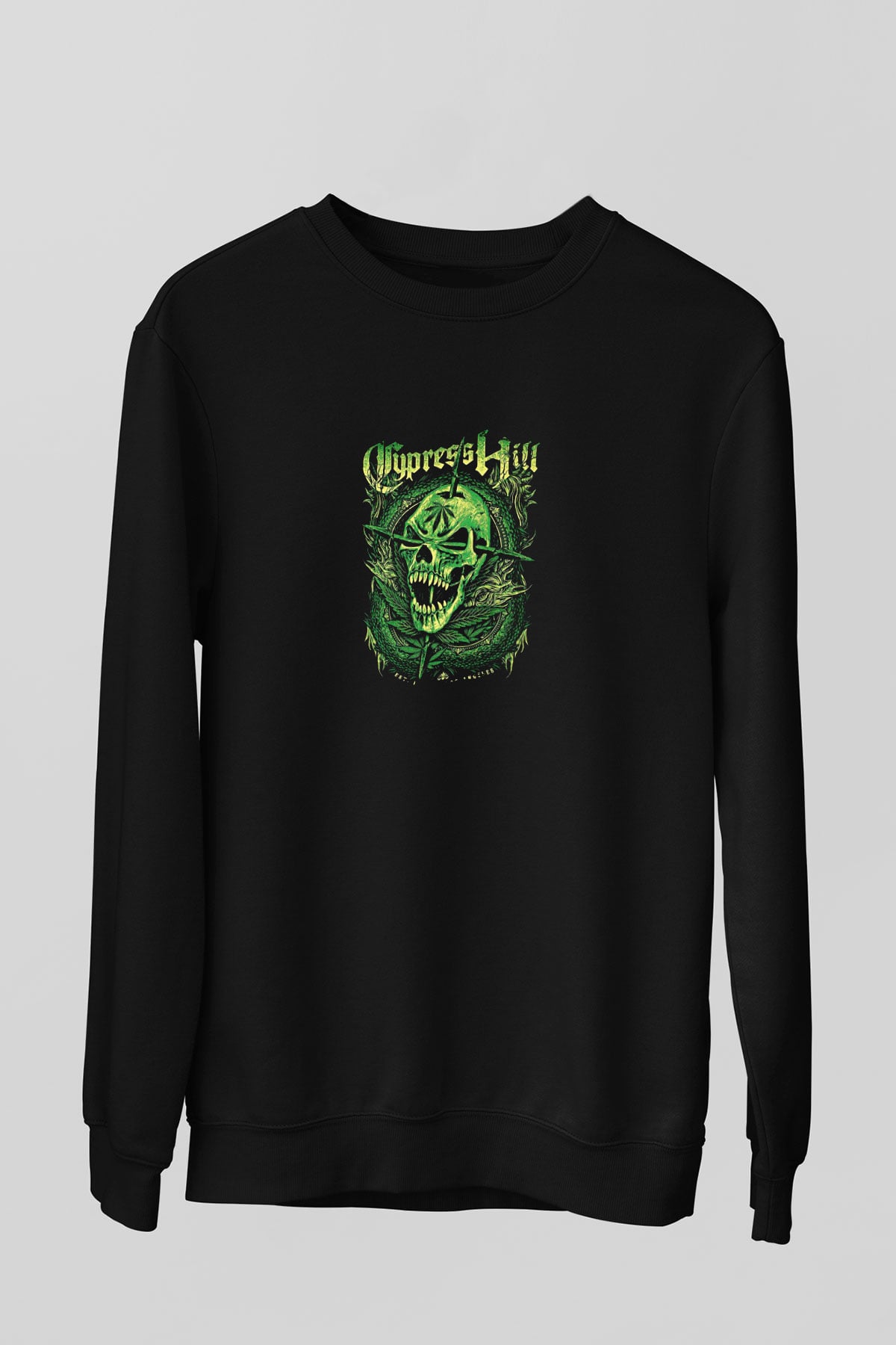 Cypress Hill Baskılı Unisex Siyah Sweatshirt