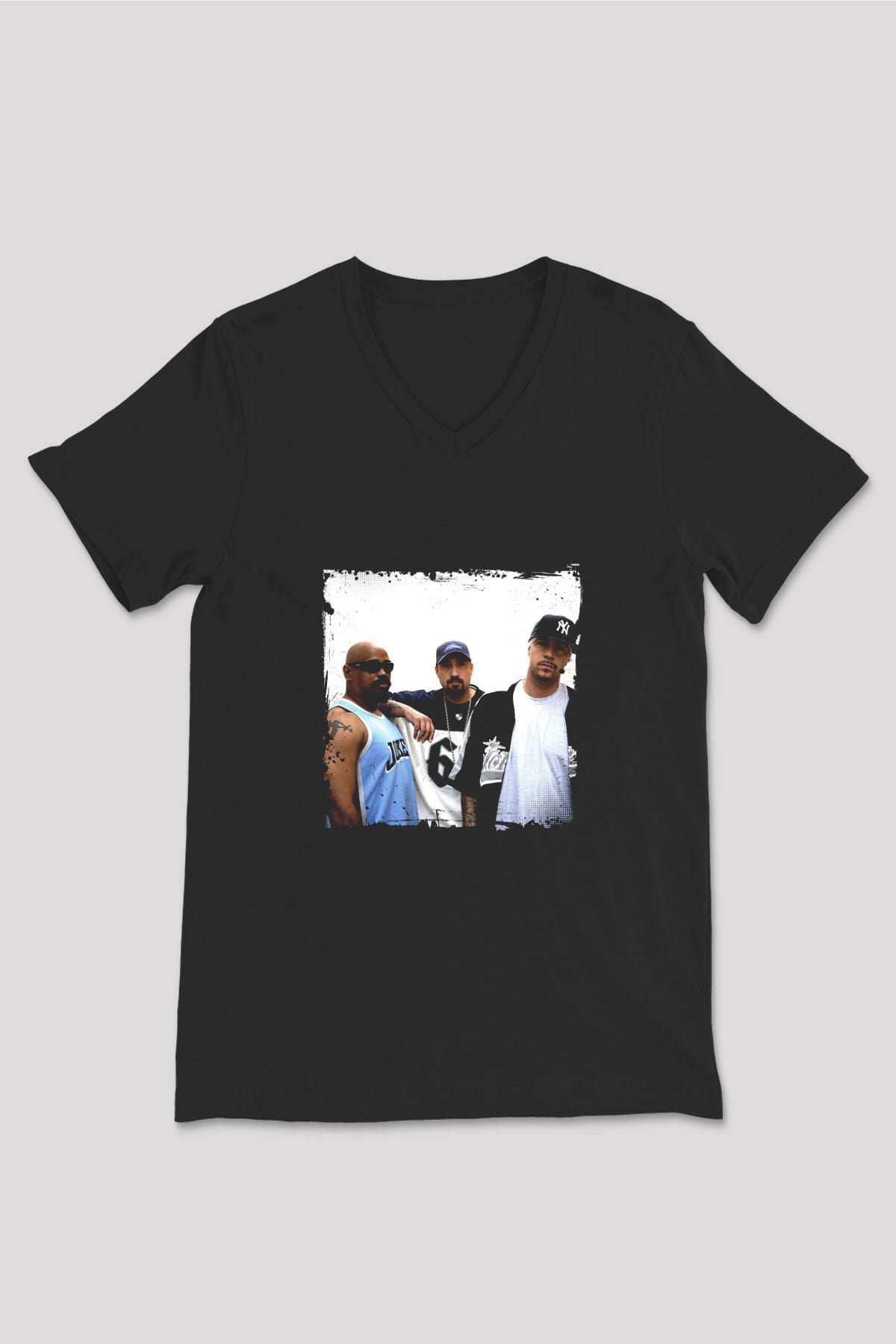 Cypress Hill Baskılı Unisex Siyah V Yaka Tişört