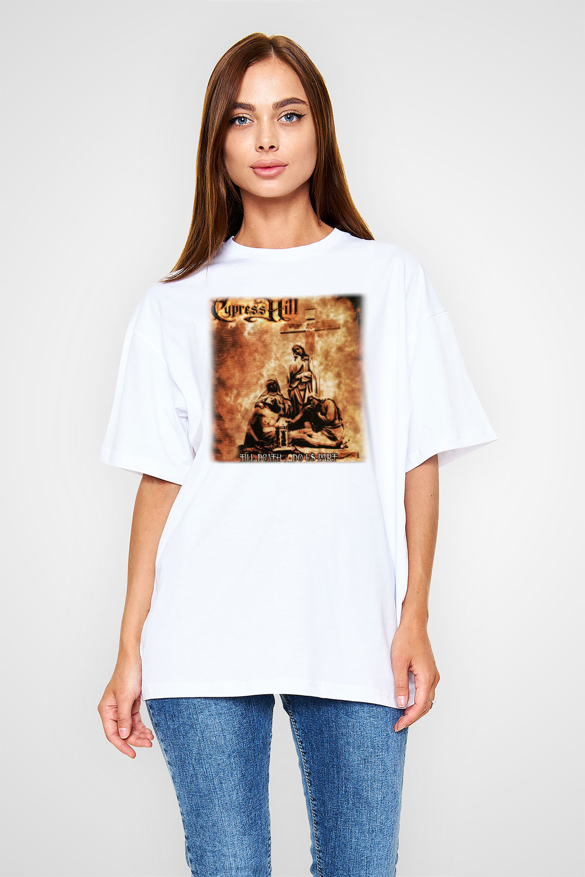 Cypress Hill Beyaz Unisex Oversize Tişört T-Shirt