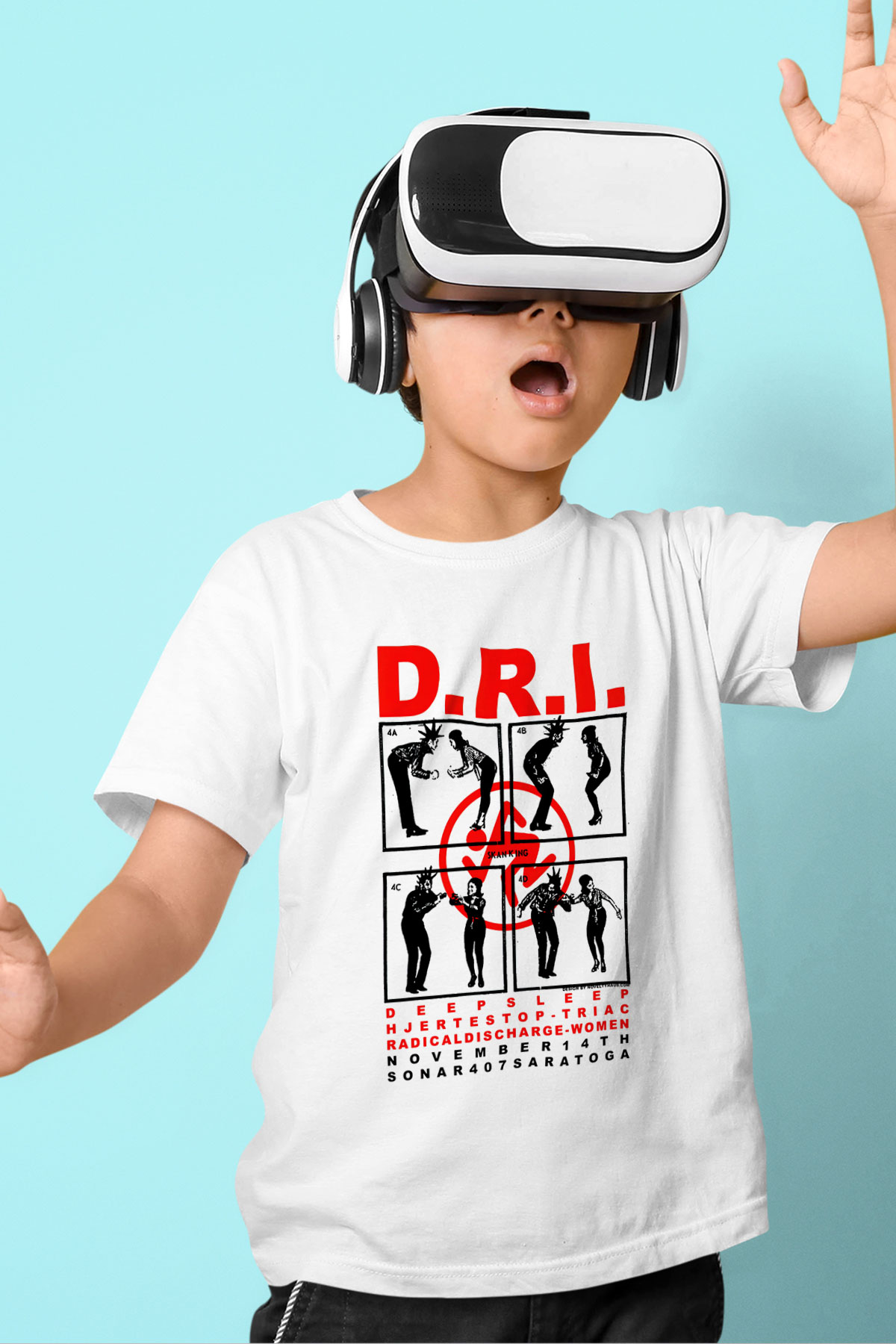 D.R.I Baskılı Beyaz Unisex Çocuk Tişört
