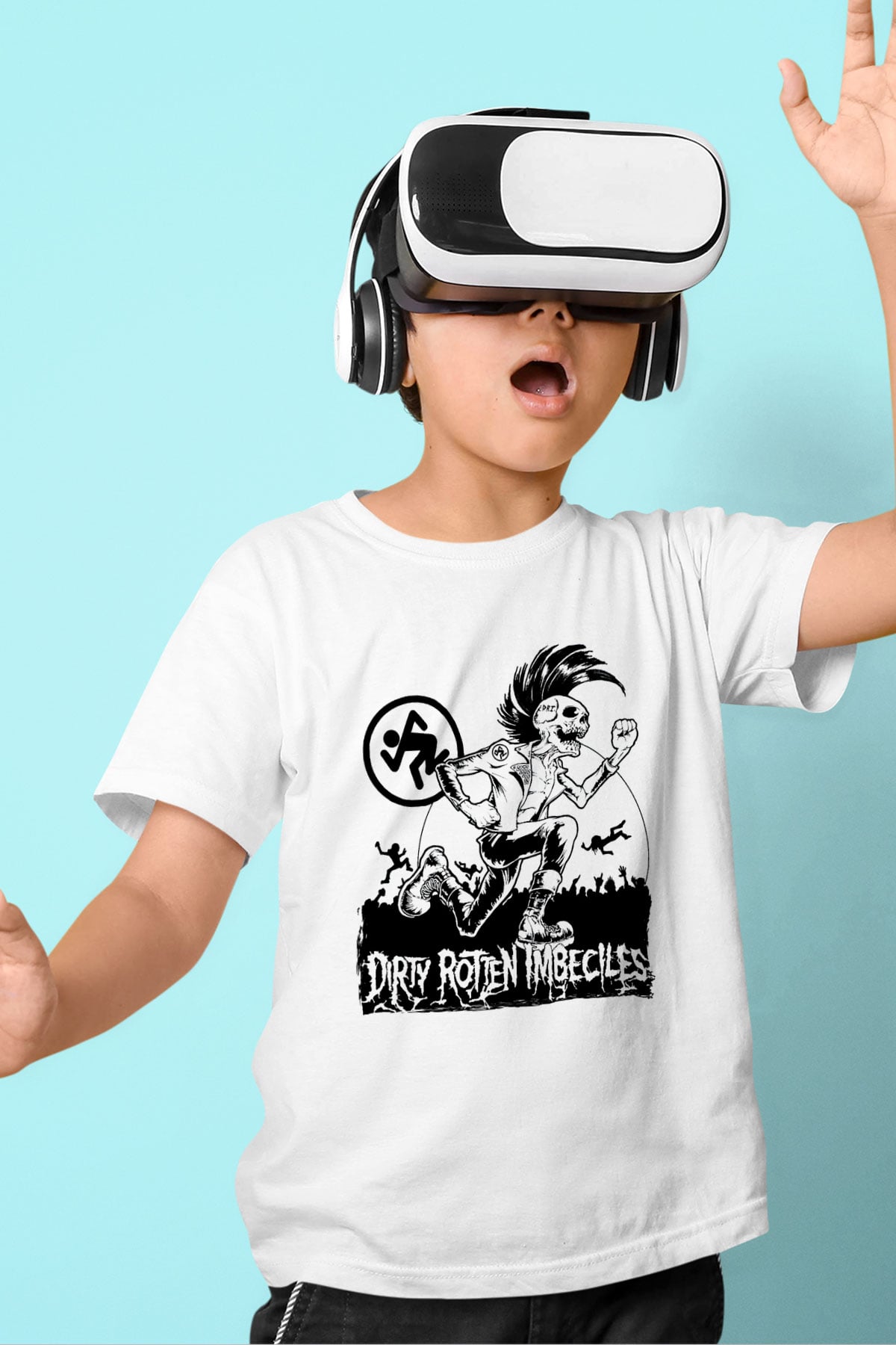 D.R.I Beyaz Unisex Çocuk Tişört