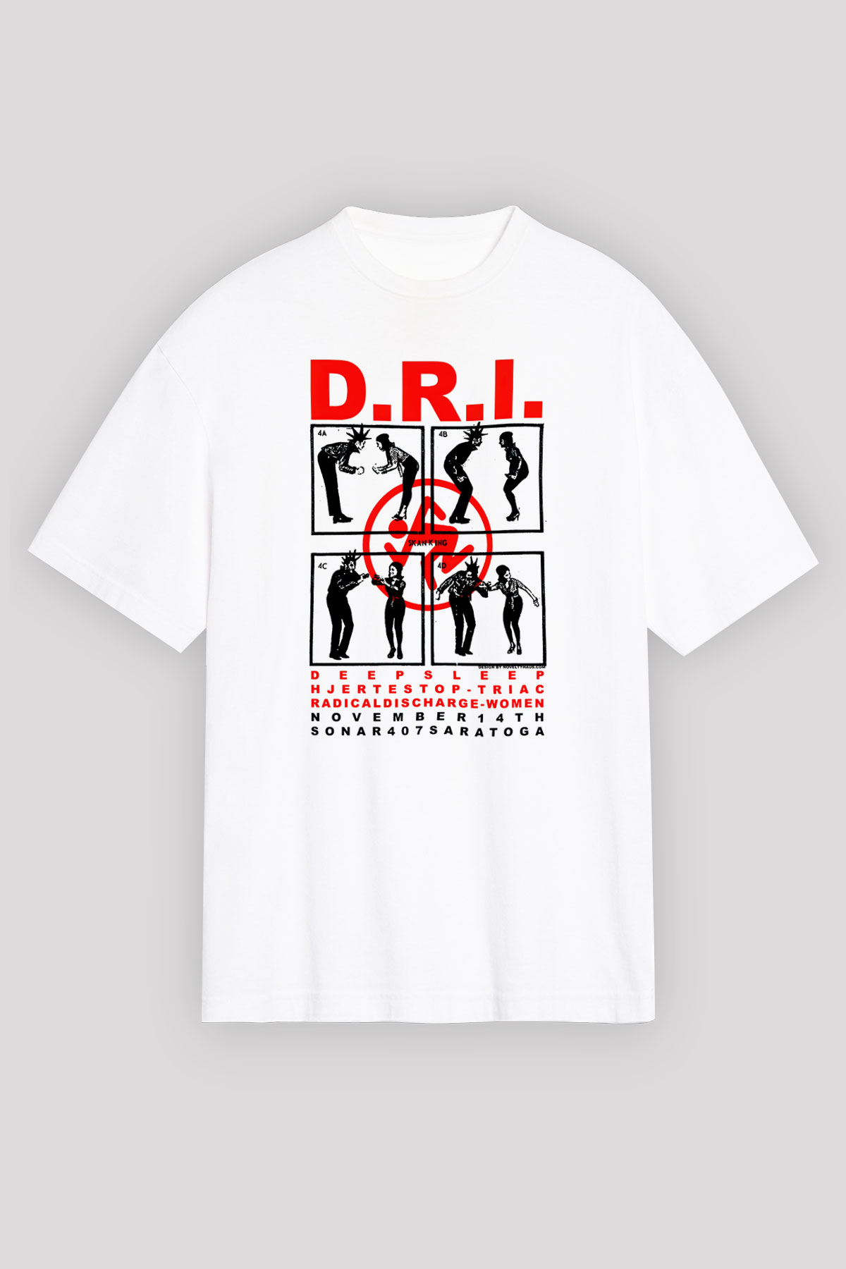 D.R.I Beyaz Unisex Oversize Tişört T-Shirt