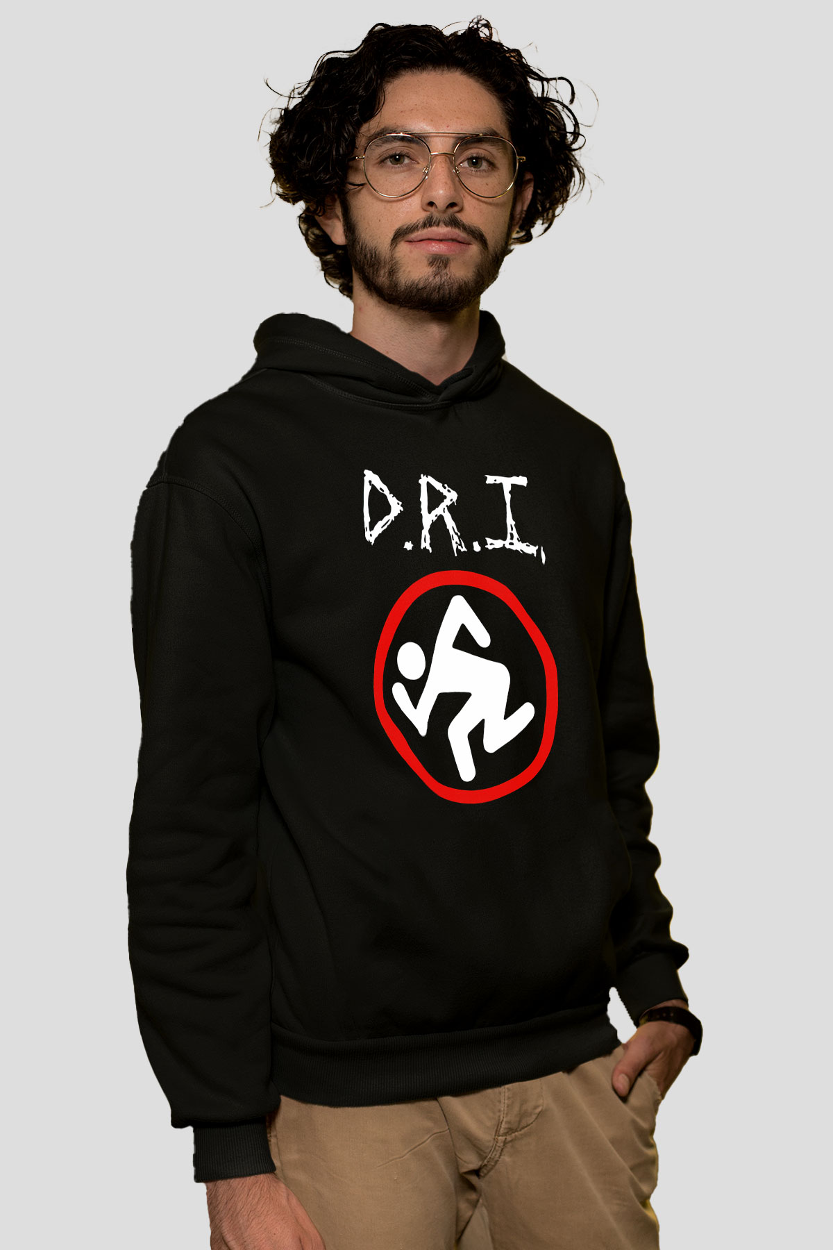 D.R.I Siyah Unisex Hoodie