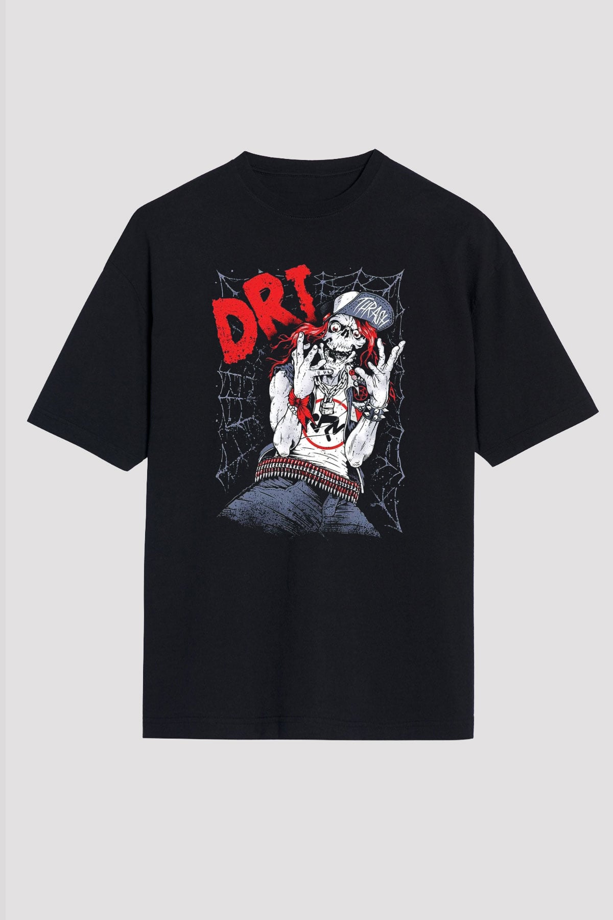 D.R.I Siyah Unisex Oversize Tişört T-Shirt