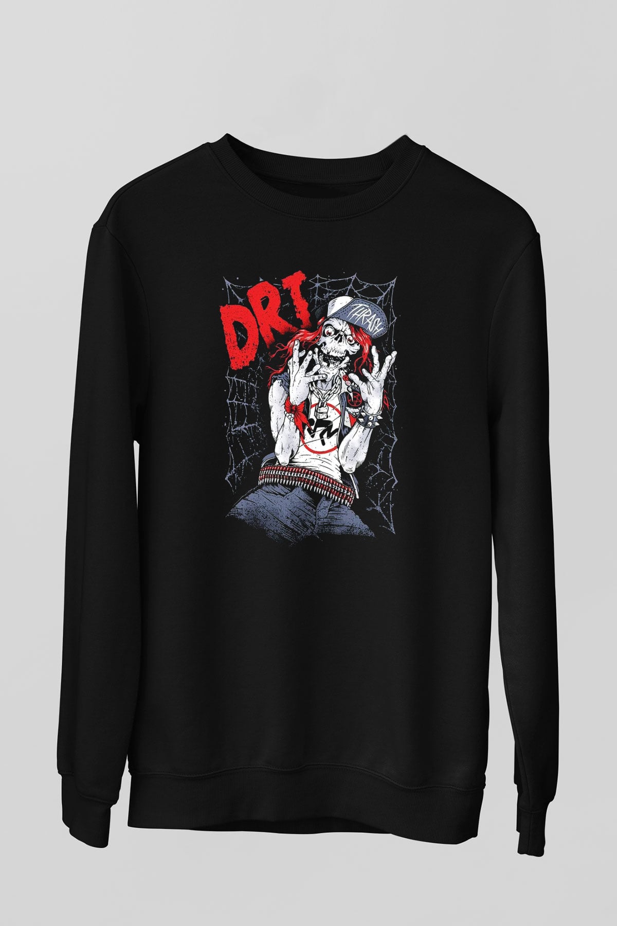 D.R.I Siyah Unisex Sweatshirt