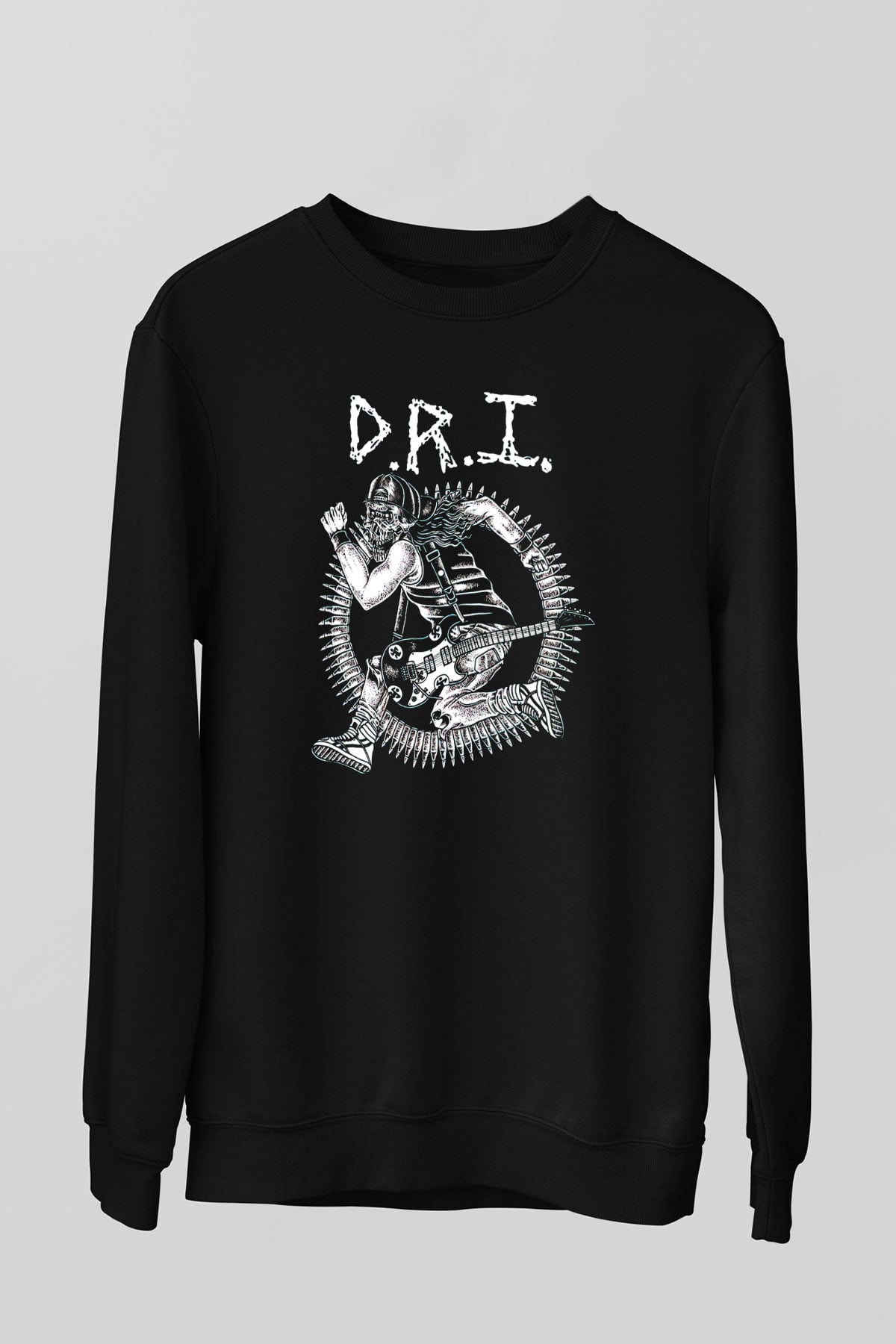 D.R.I Siyah Unisex Sweatshirt