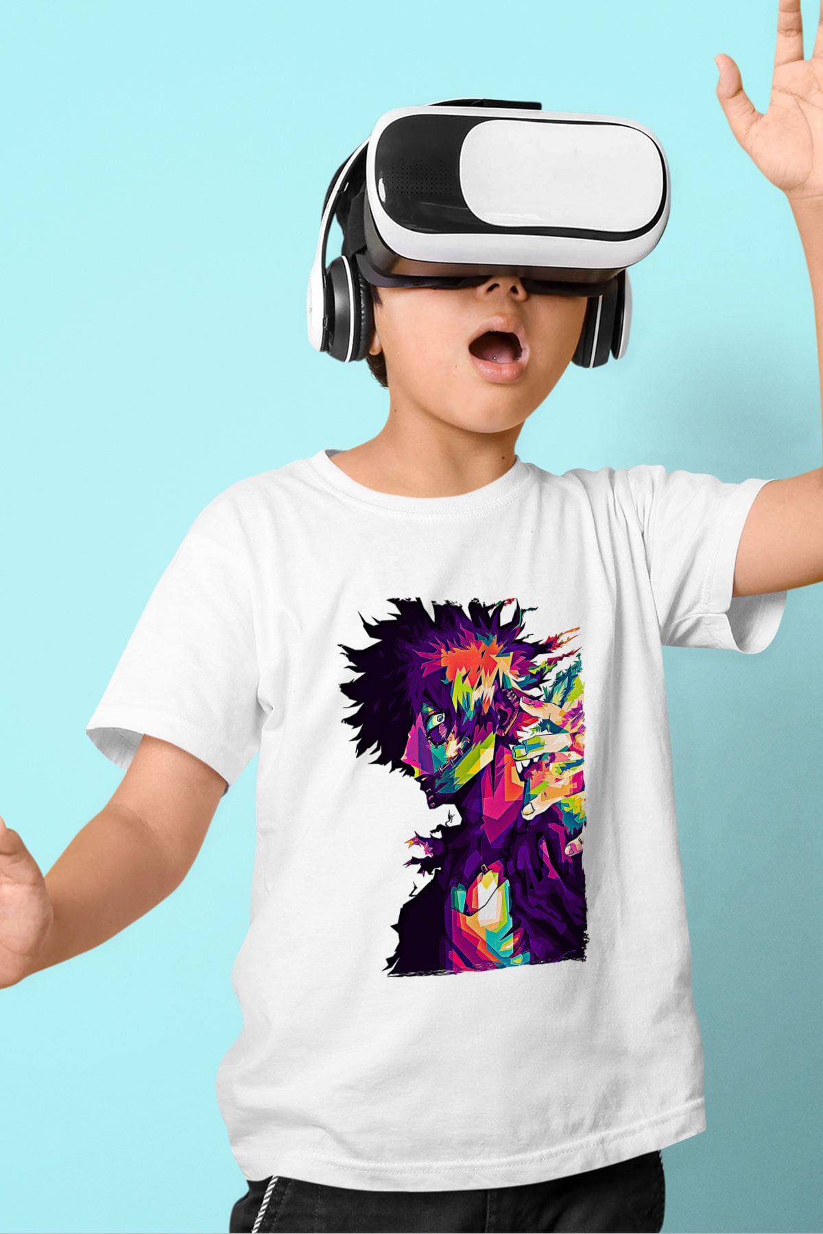 Dabi Baskılı Beyaz Unisex Beyaz Çocuk Tişört - Tshirt