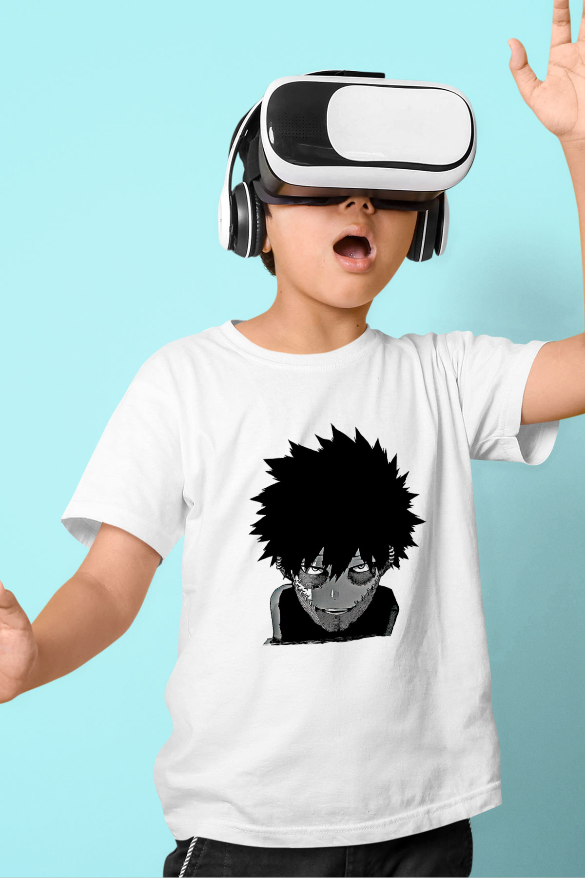 Dabi Baskılı Beyaz Unisex Beyaz Çocuk Tişört - Tshirt