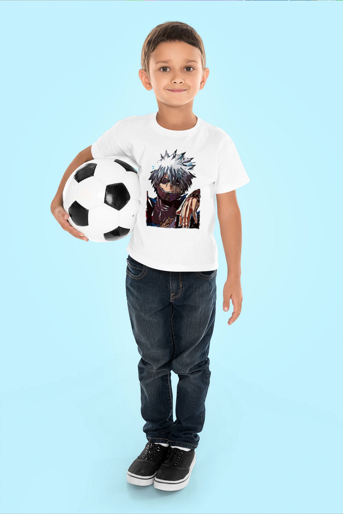 Dabi Baskılı Beyaz Unisex Beyaz Çocuk Tişört - Tshirt