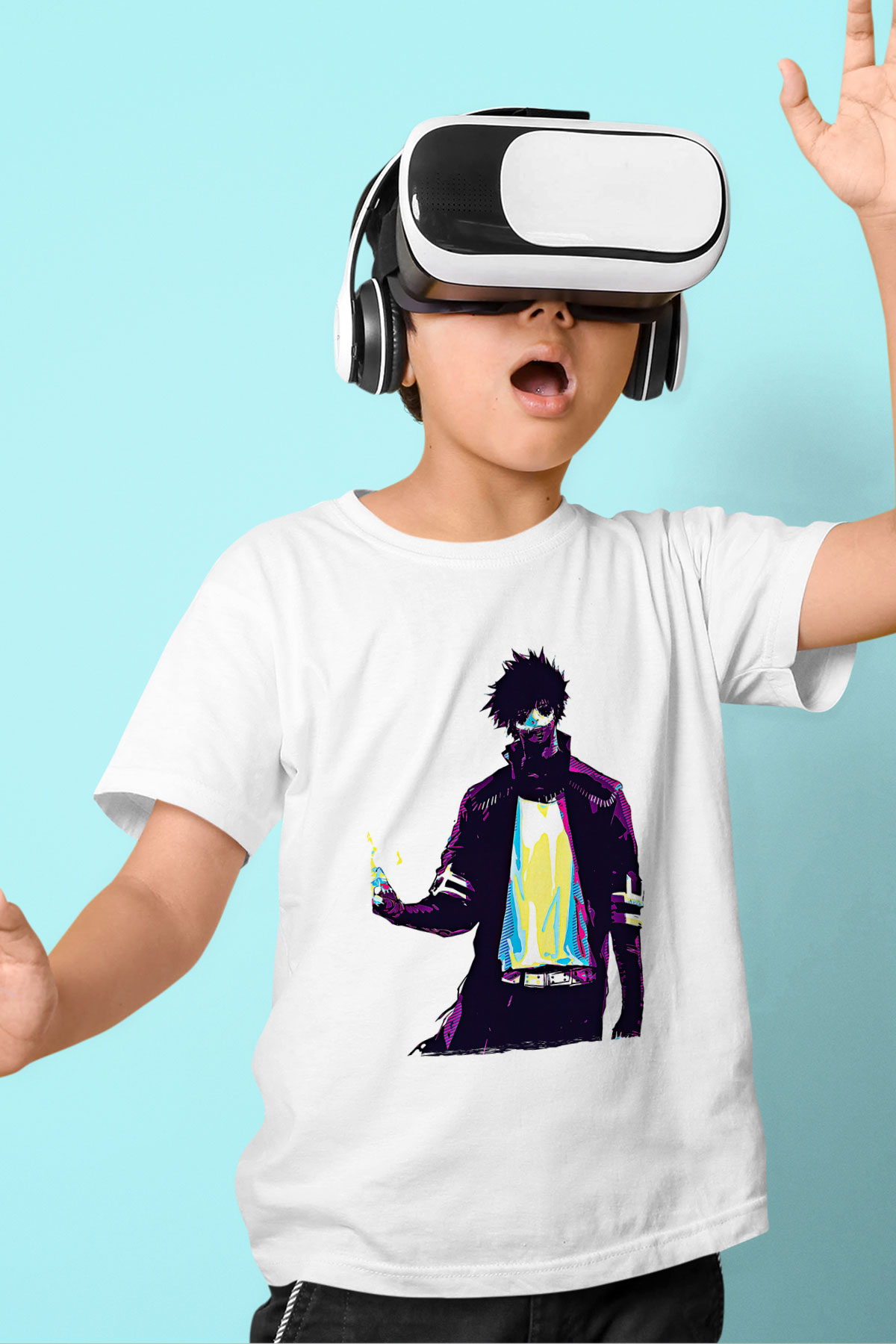 Dabi Baskılı Beyaz Unisex Beyaz Çocuk Tişört - Tshirt