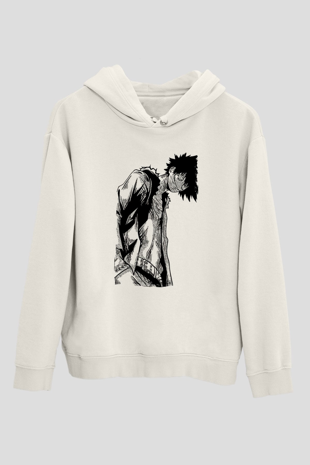 Dabi Baskılı Beyaz Unisex Hoodie
