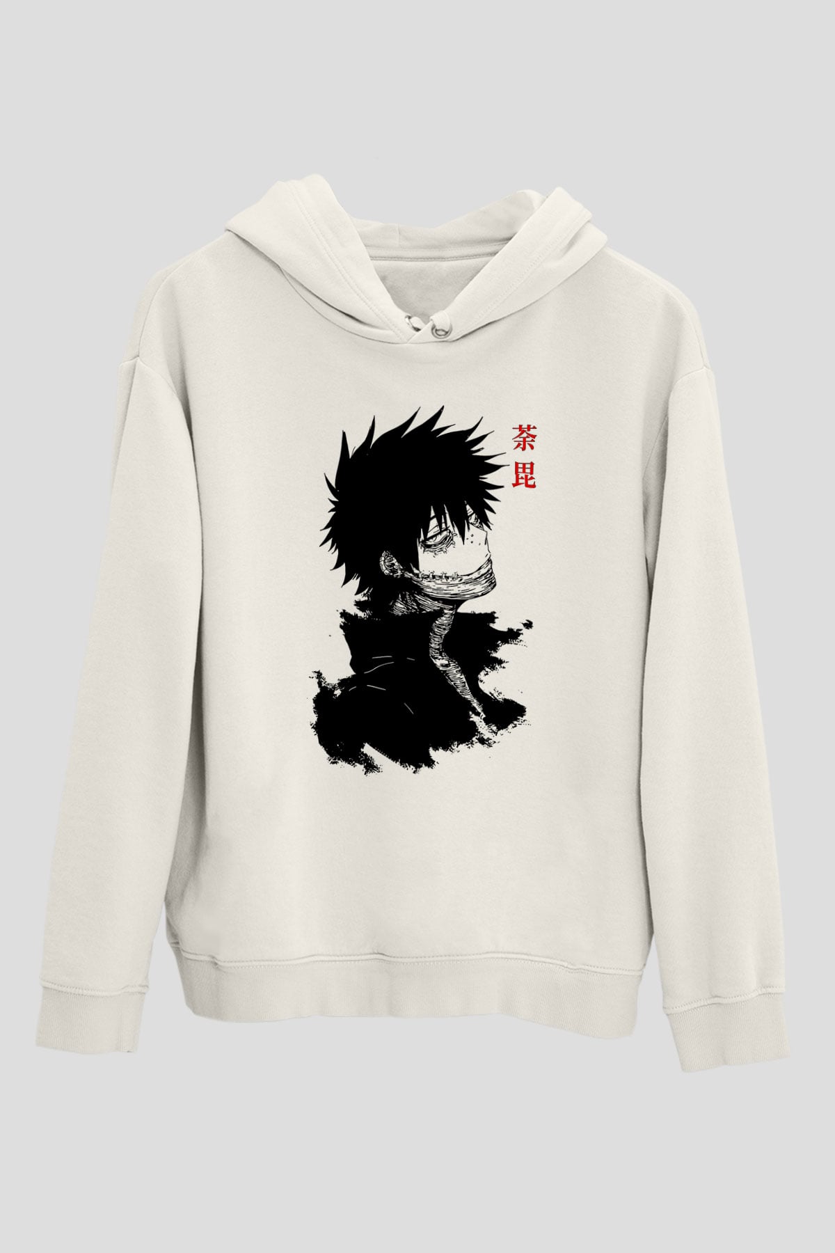 Dabi Baskılı Beyaz Unisex Hoodie