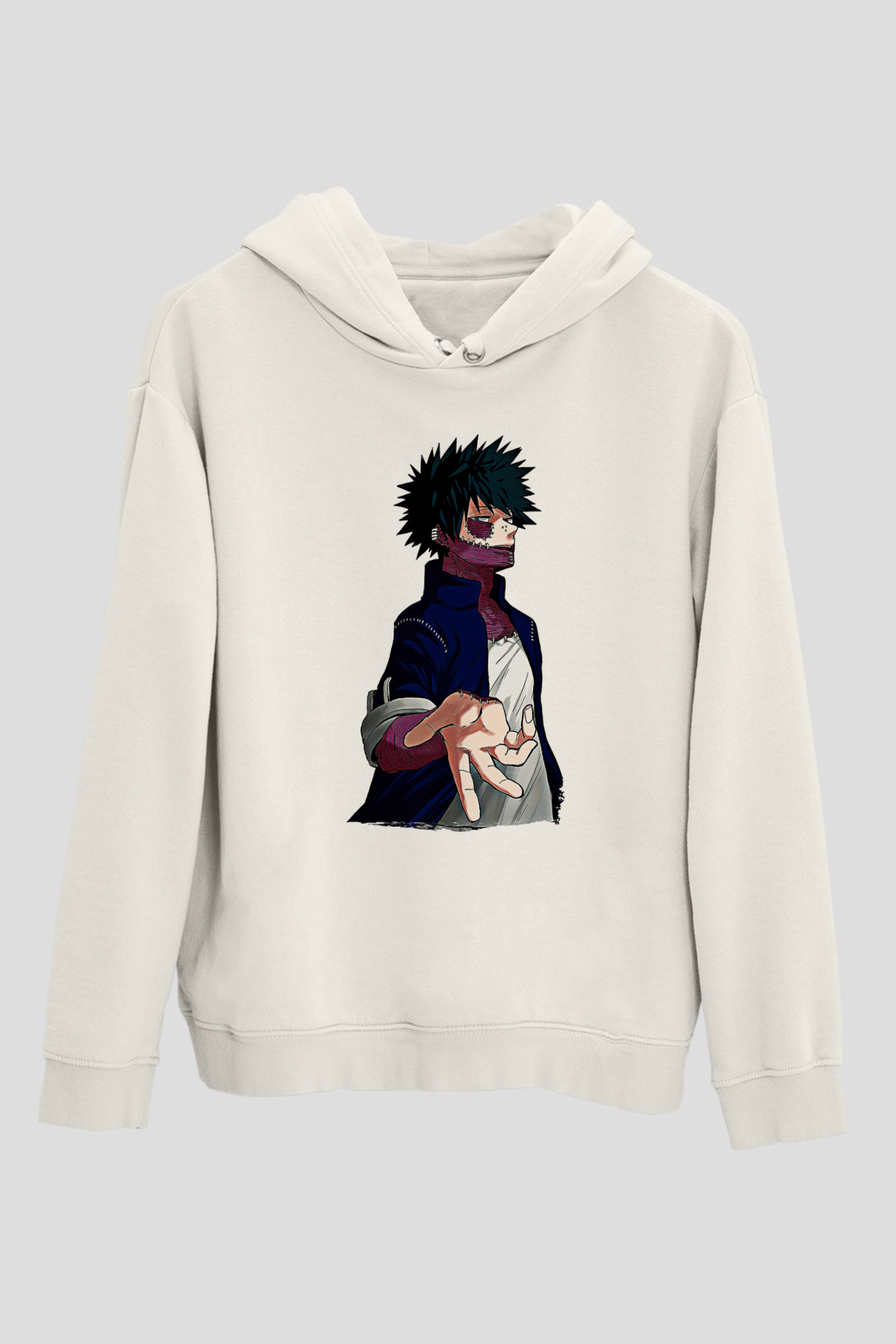 Dabi Baskılı Beyaz Unisex Hoodie