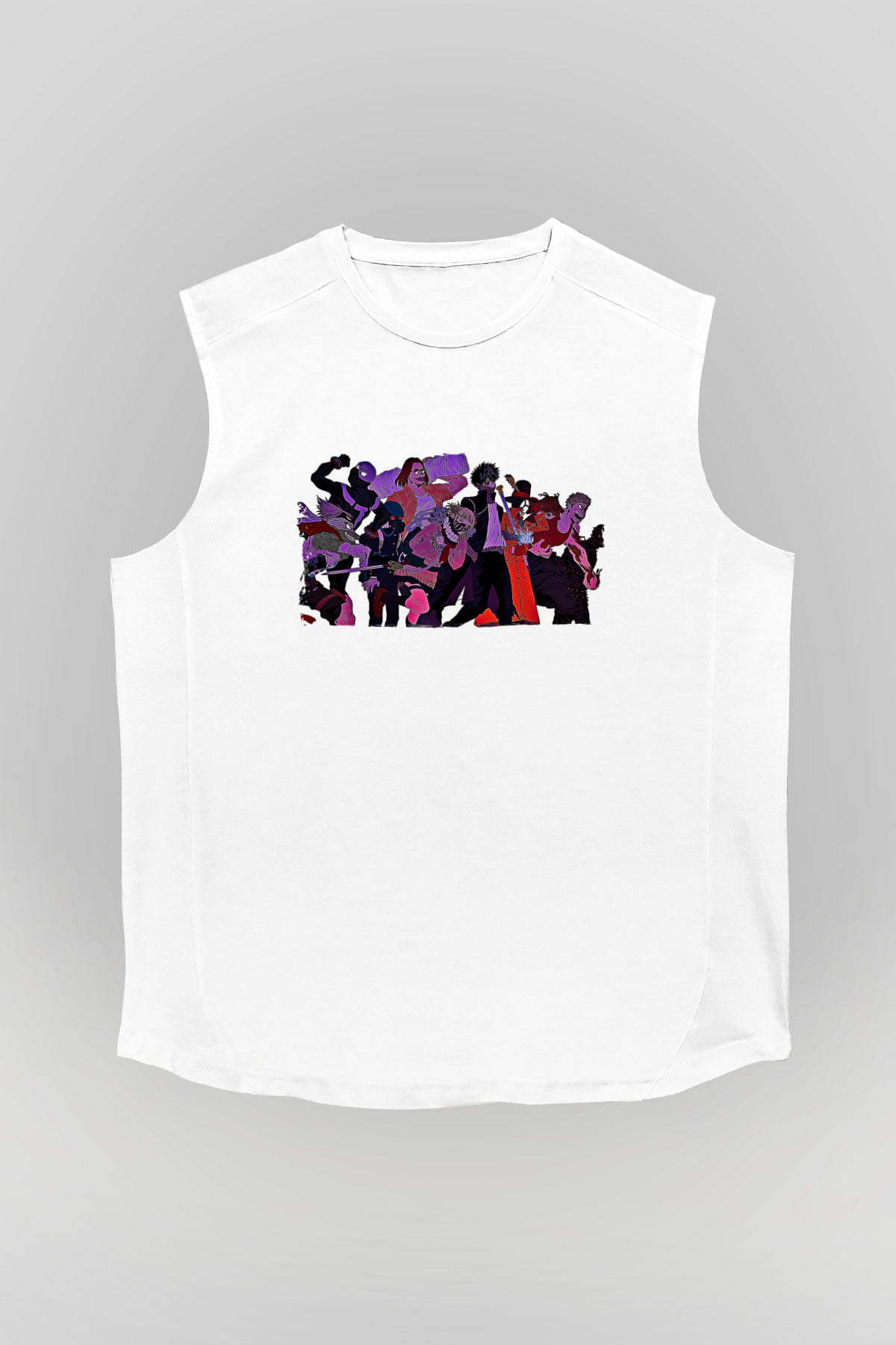 Dabi Baskılı Beyaz Unisex Kolsuz Tişört - Tshirt