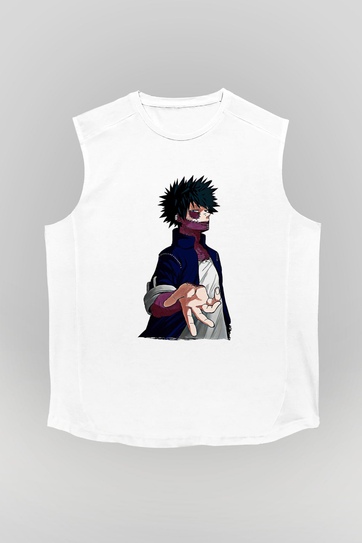 Dabi Baskılı Beyaz Unisex Kolsuz Tişört - Tshirt