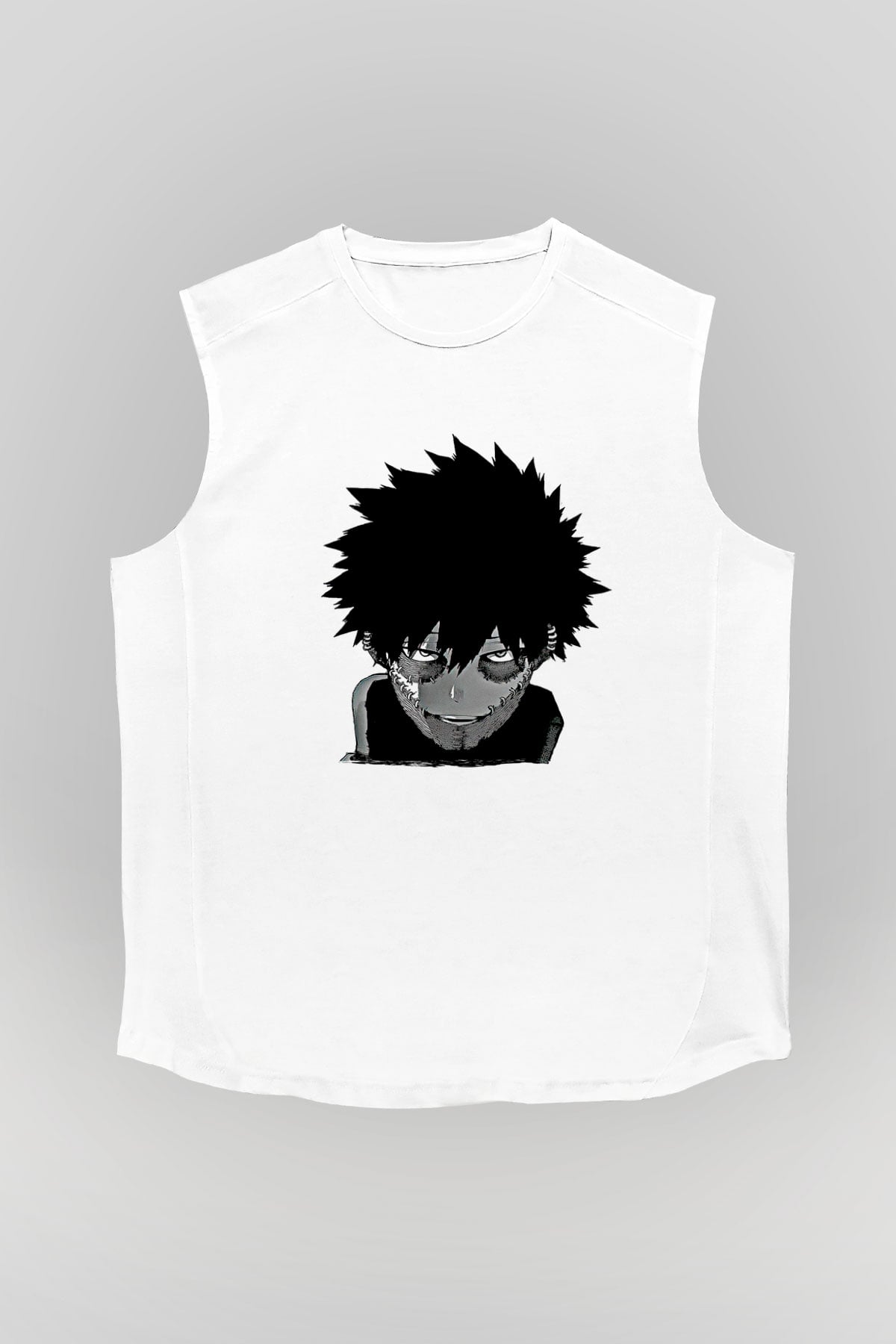 Dabi Baskılı Beyaz Unisex Kolsuz Tişört - Tshirt