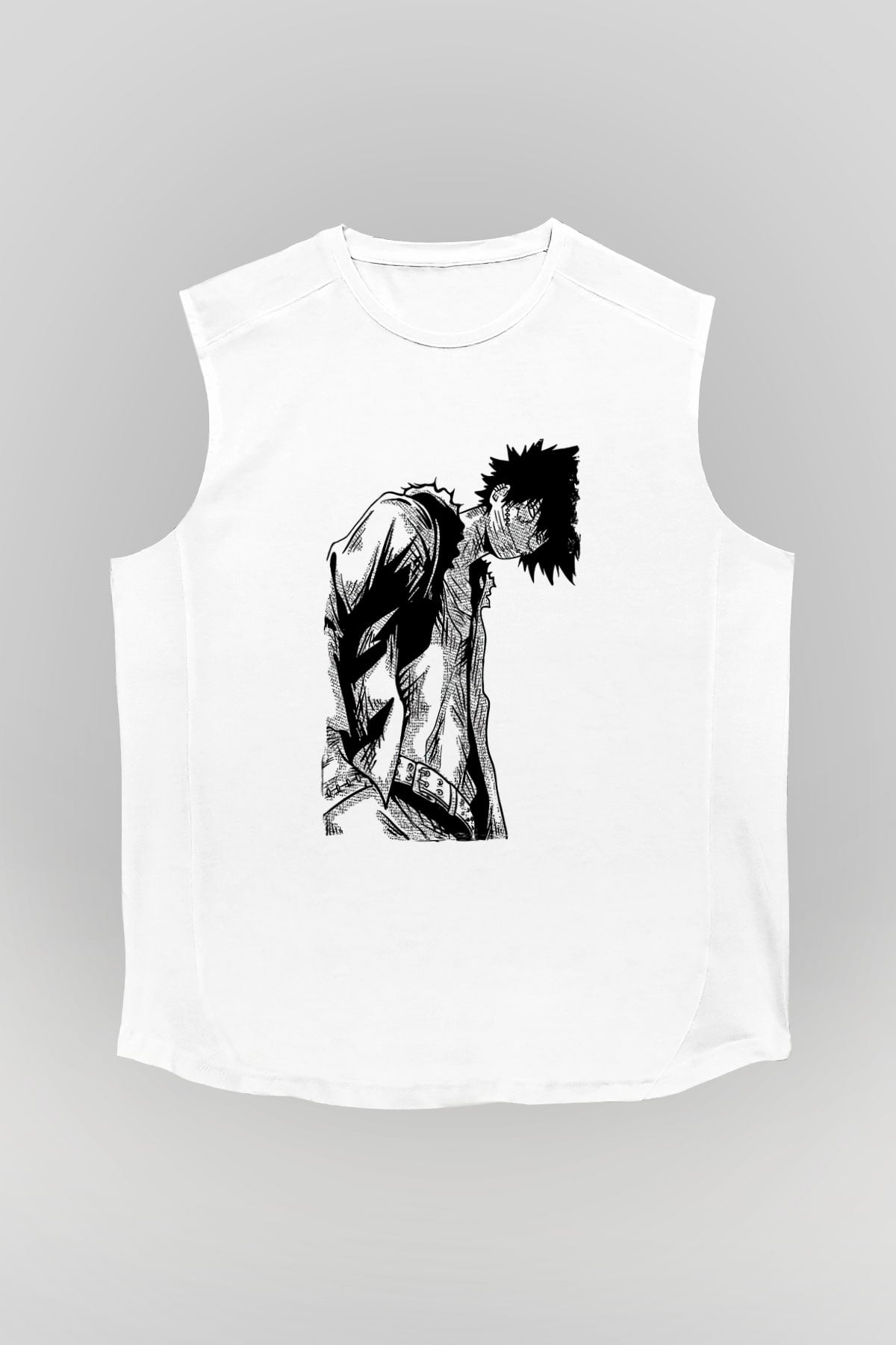 Dabi Baskılı Beyaz Unisex Kolsuz Tişört - Tshirt
