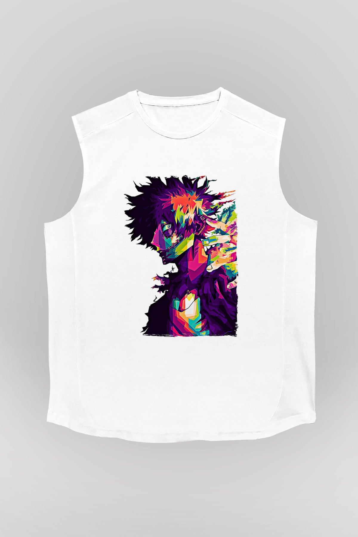 Dabi Baskılı Beyaz Unisex Kolsuz Tişört - Tshirt