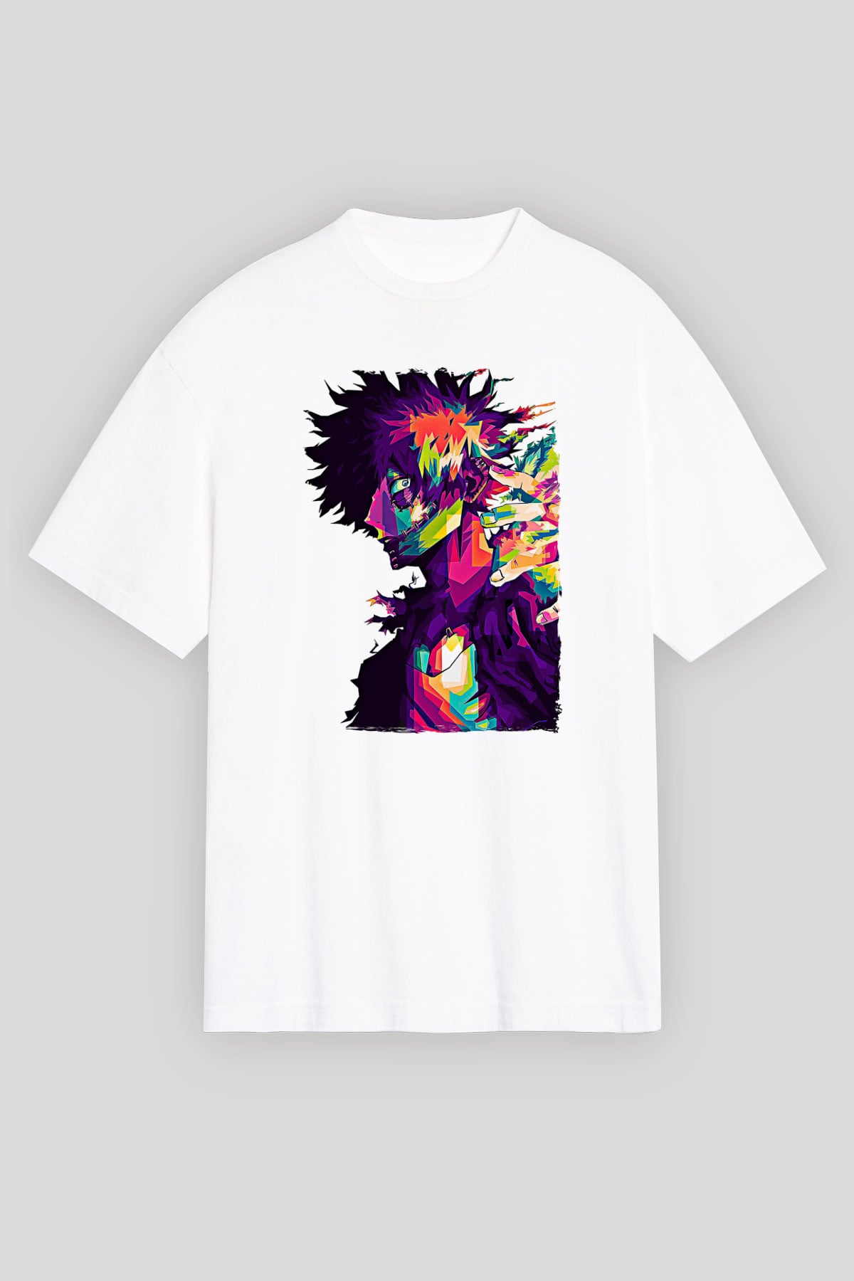 Dabi Baskılı Beyaz Unisex Oversize Tişört - Tshirt