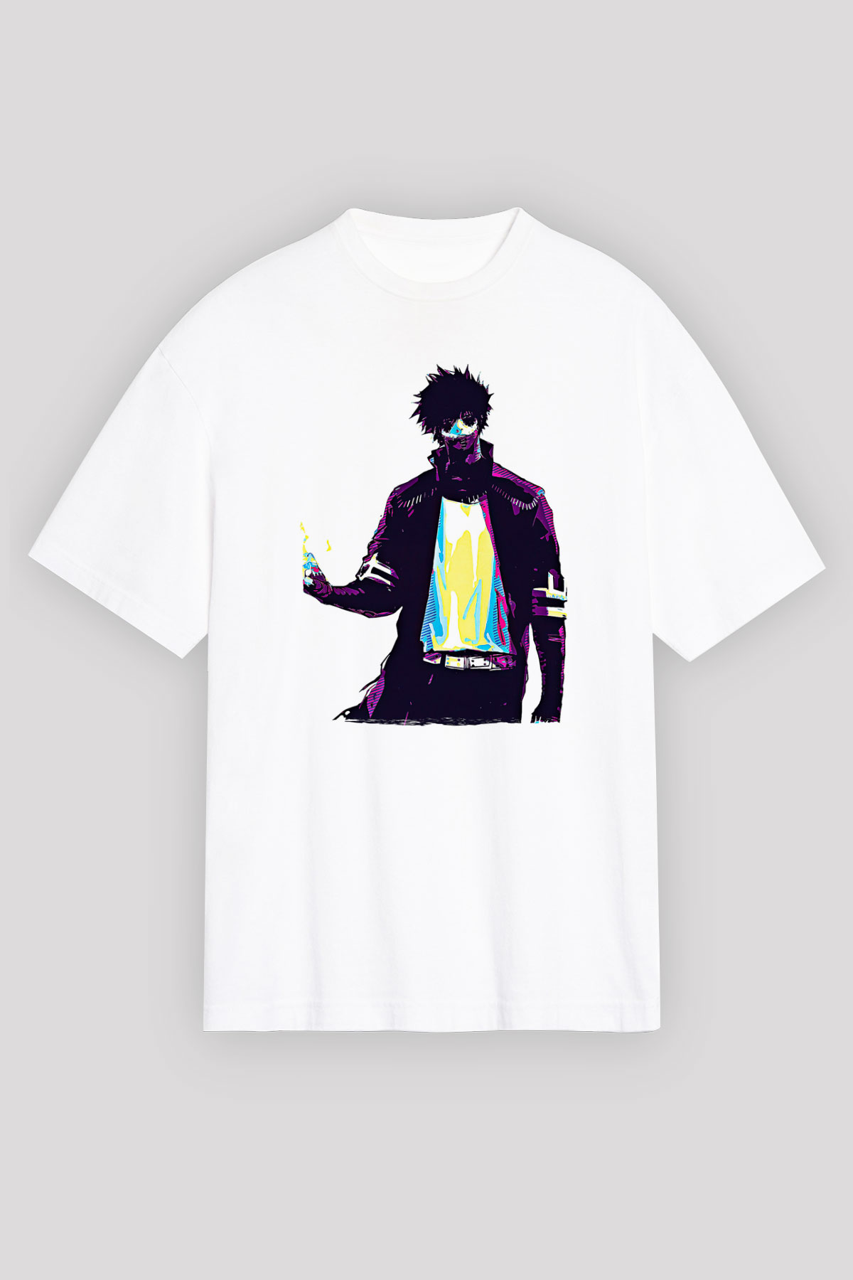 Dabi Baskılı Beyaz Unisex Oversize Tişört - Tshirt