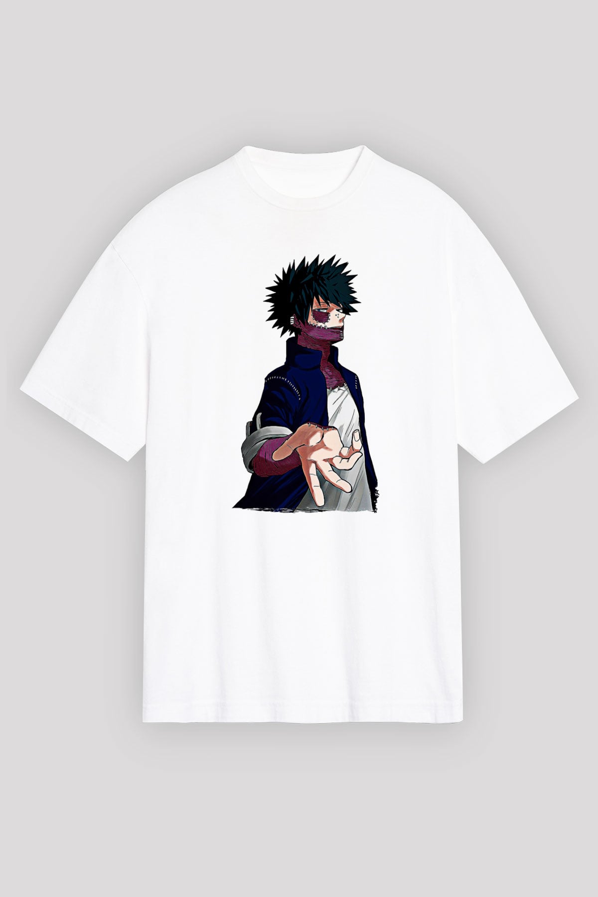 Dabi Baskılı Beyaz Unisex Oversize Tişört - Tshirt