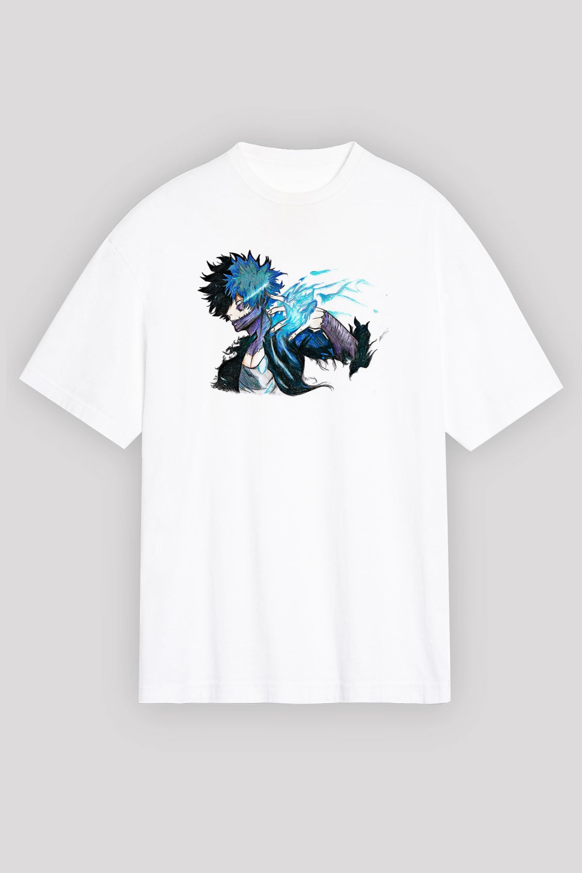 Dabi Baskılı Beyaz Unisex Oversize Tişört - Tshirt