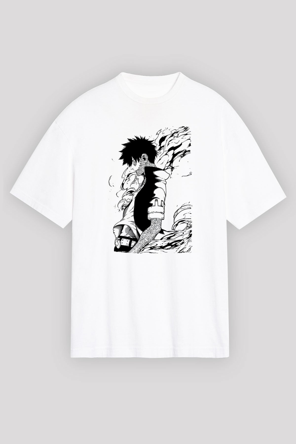 Dabi Baskılı Beyaz Unisex Oversize Tişört - Tshirt
