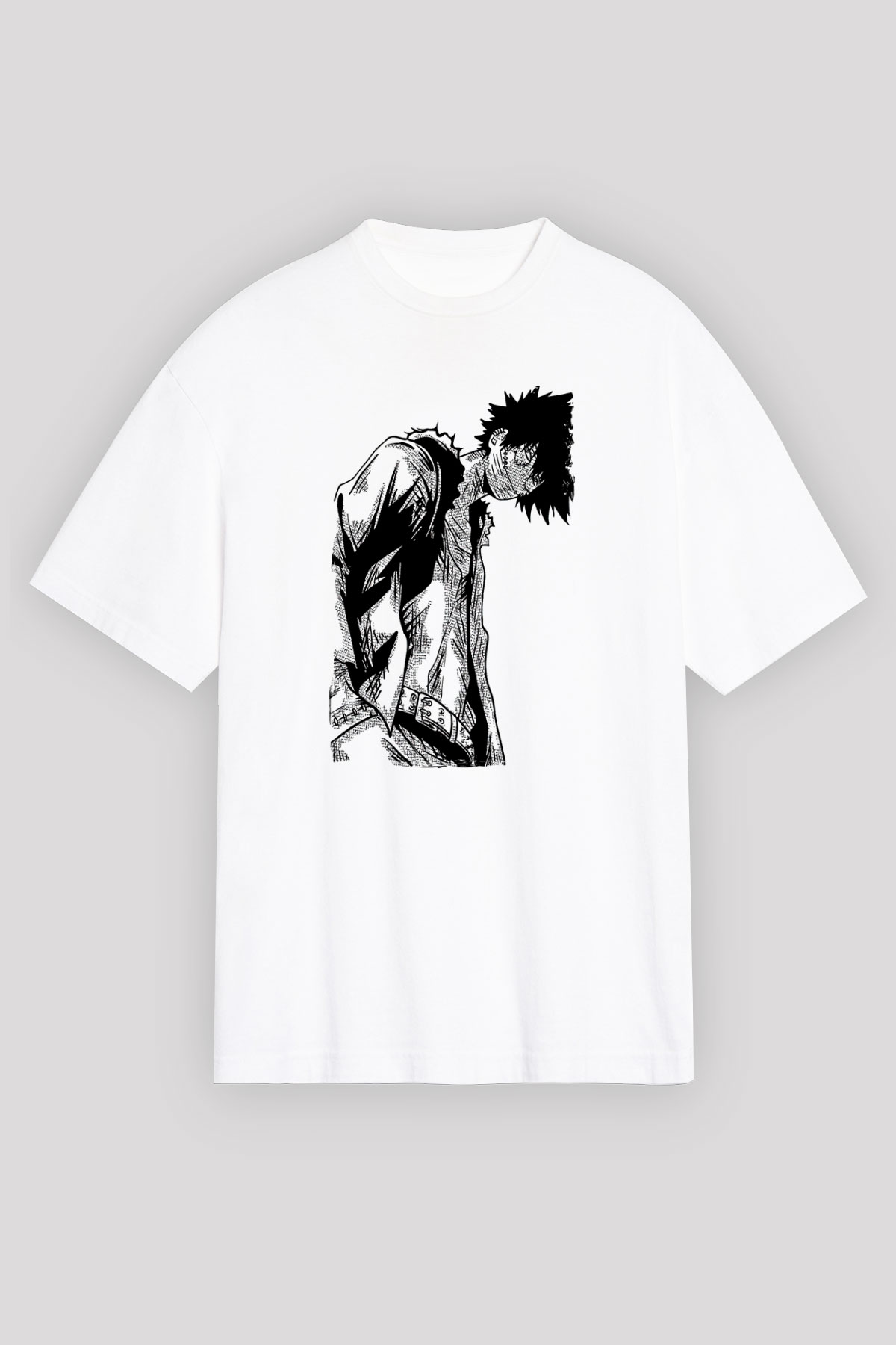 Dabi Baskılı Beyaz Unisex Oversize Tişört - Tshirt