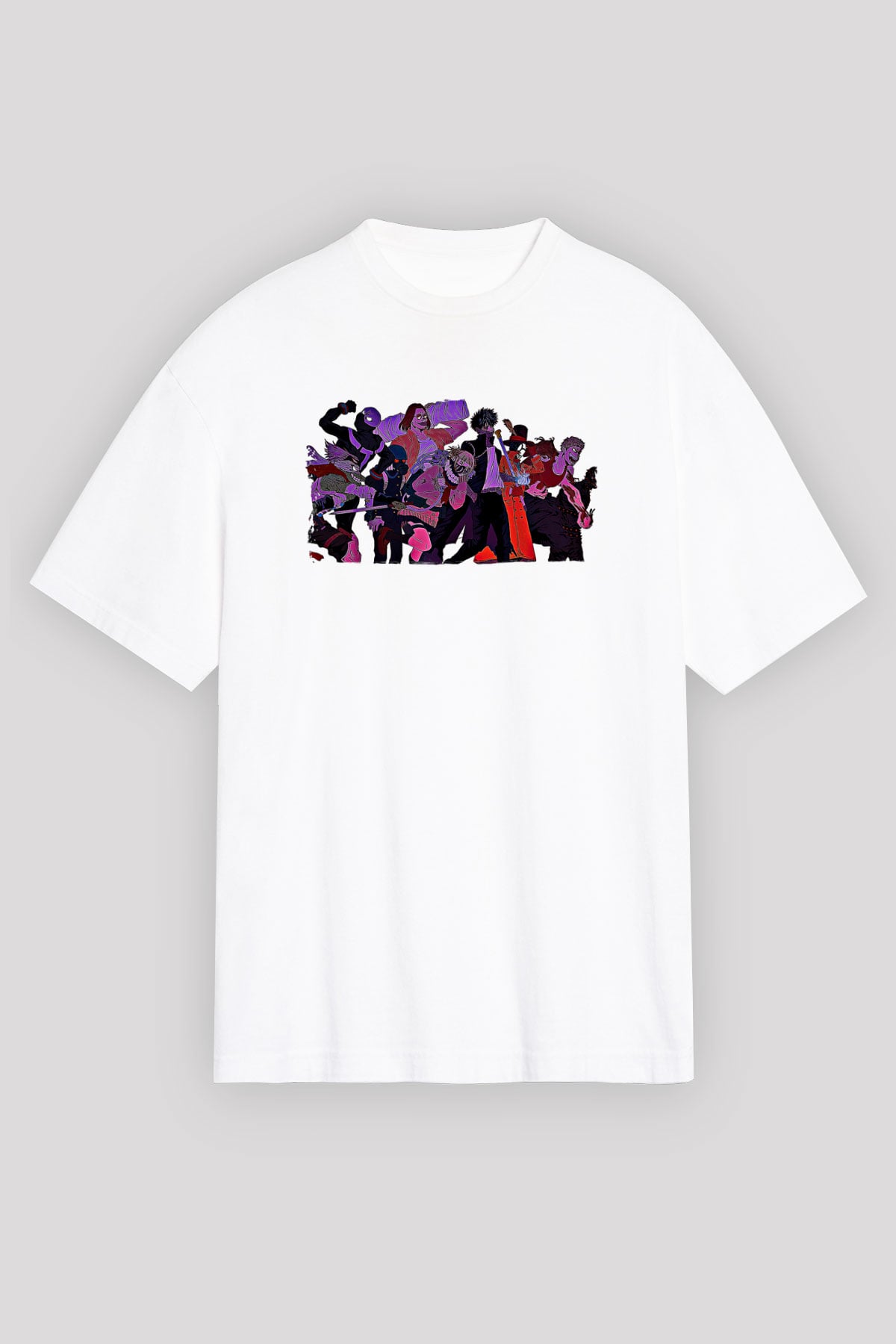 Dabi Baskılı Beyaz Unisex Oversize Tişört - Tshirt