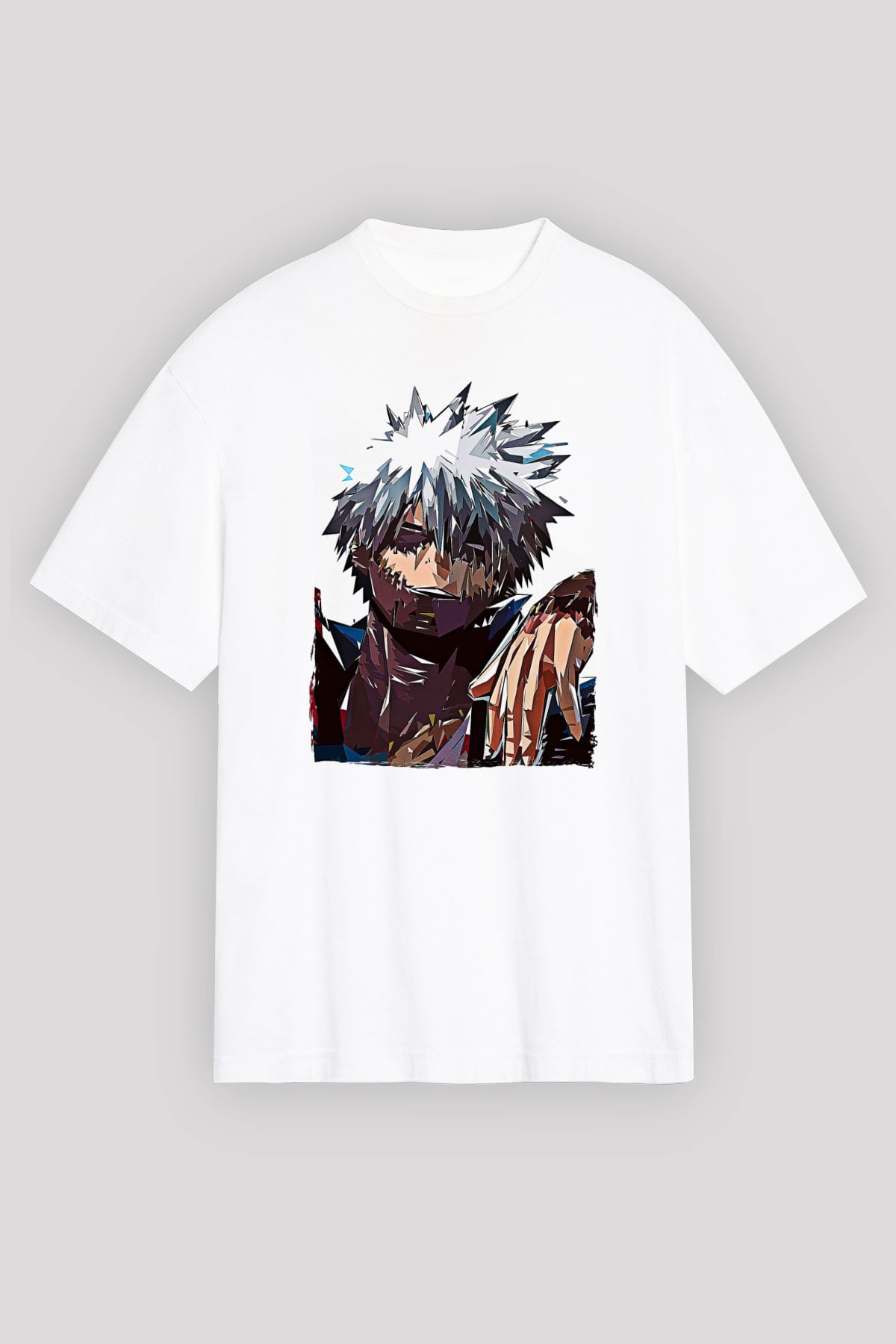 Dabi Baskılı Beyaz Unisex Oversize Tişört - Tshirt