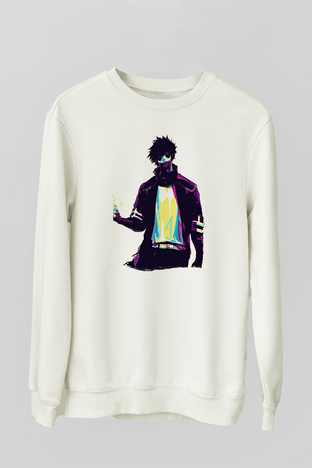 Dabi Baskılı Beyaz Unisex Sweatshirt