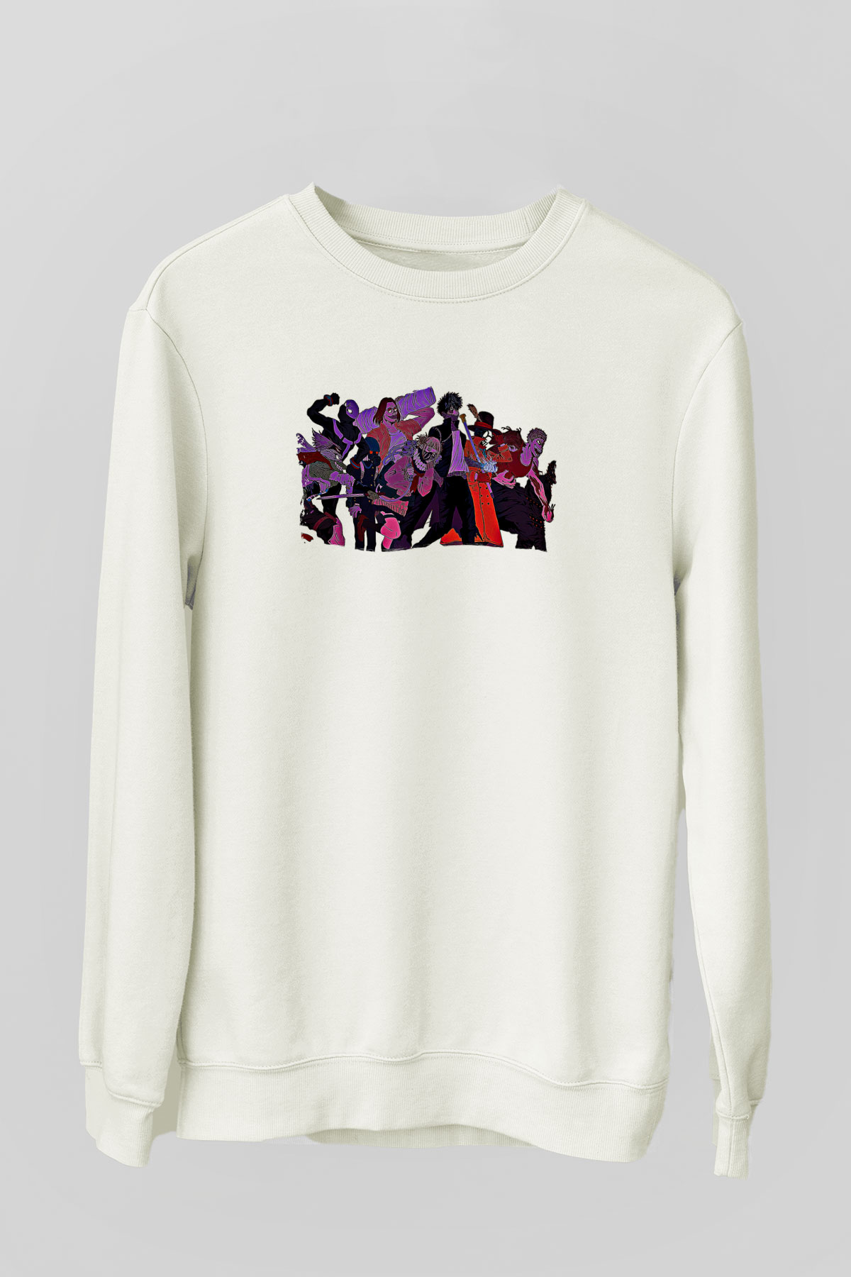 Dabi Baskılı Beyaz Unisex Sweatshirt