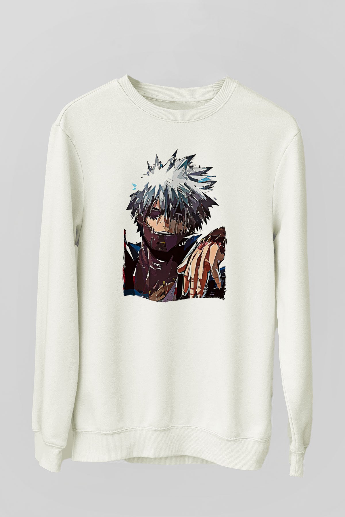 Dabi Baskılı Beyaz Unisex Sweatshirt