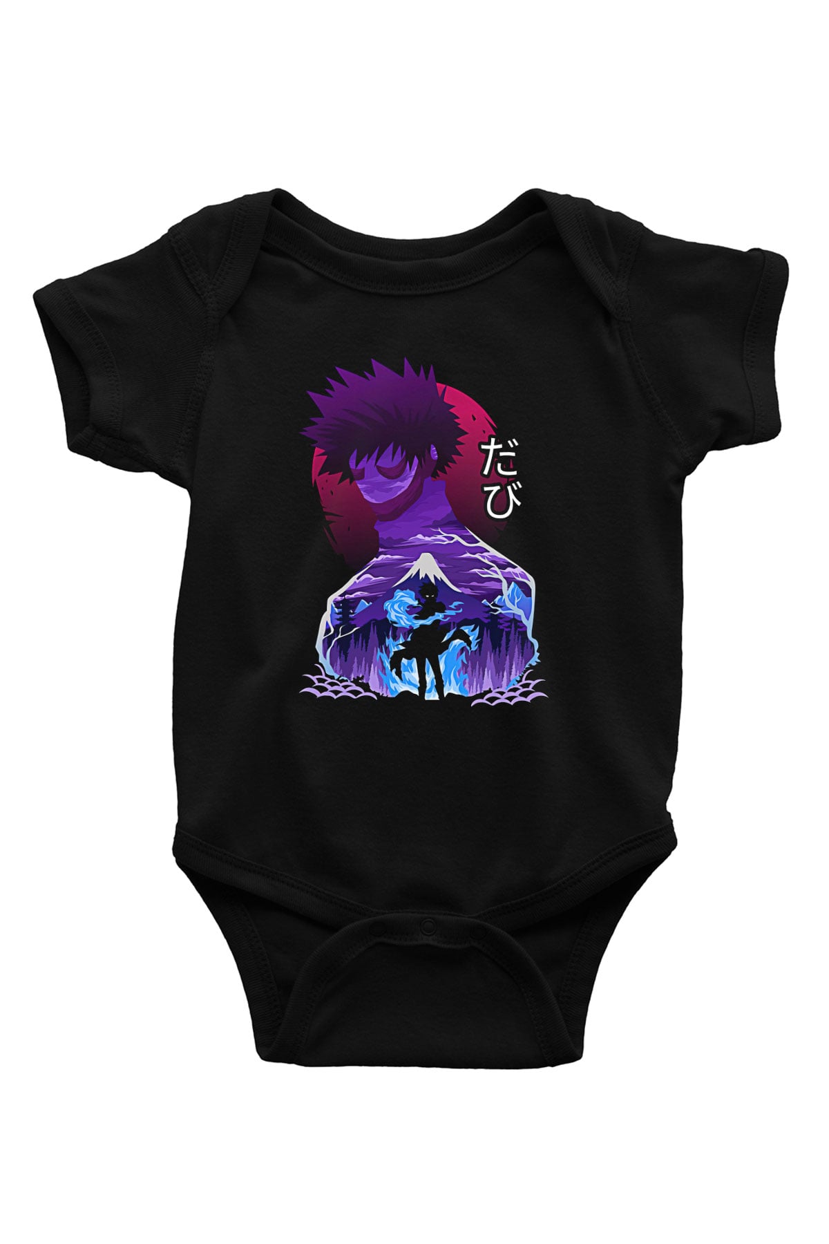 Dabi Baskılı Unisex Siyah Bebek Body - Zıbın