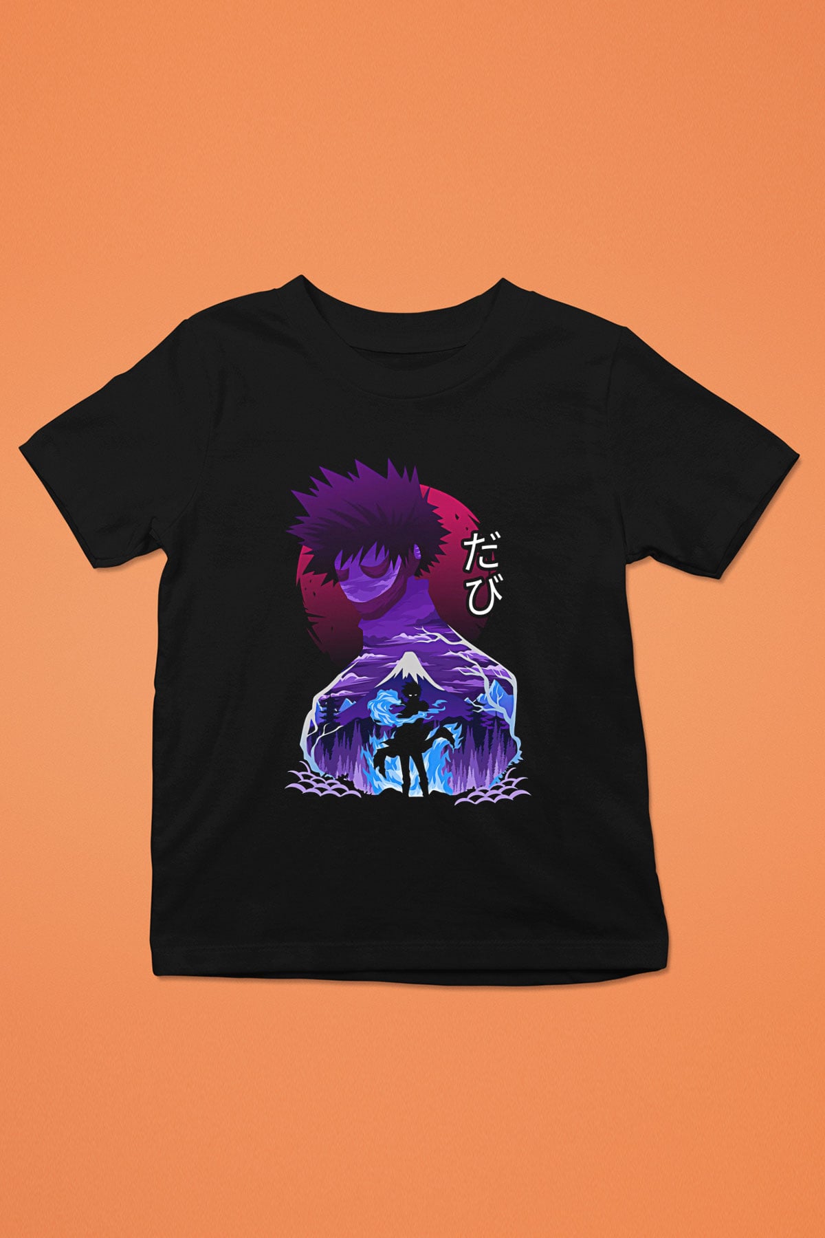 Dabi Baskılı Unisex Siyah Çocuk Tişört - Tshirt