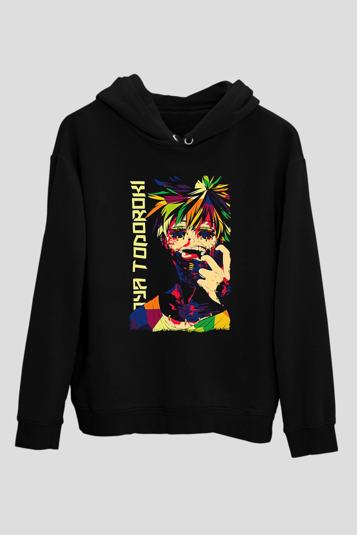 Dabi Baskılı Unisex Siyah Hoodie
