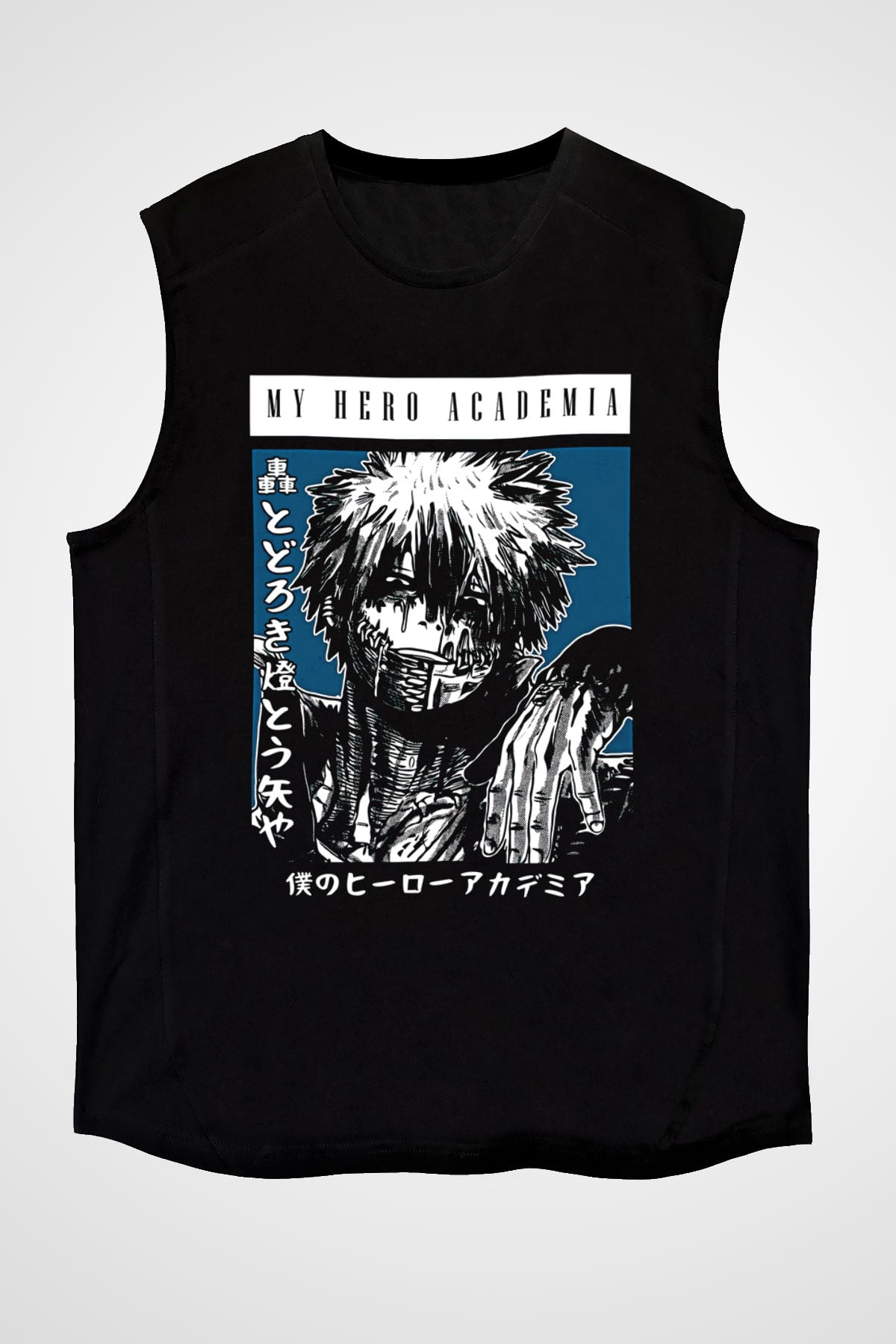 Dabi Baskılı Unisex Siyah Kolsuz Tişört - Tshirt