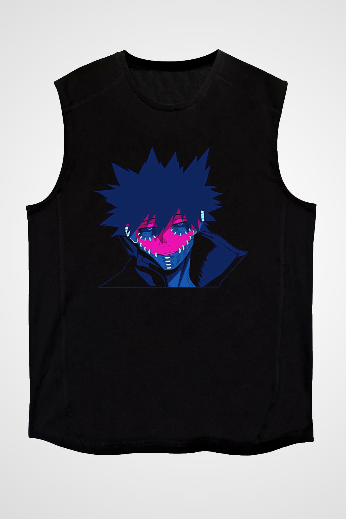 Dabi Baskılı Unisex Siyah Kolsuz Tişört - Tshirt