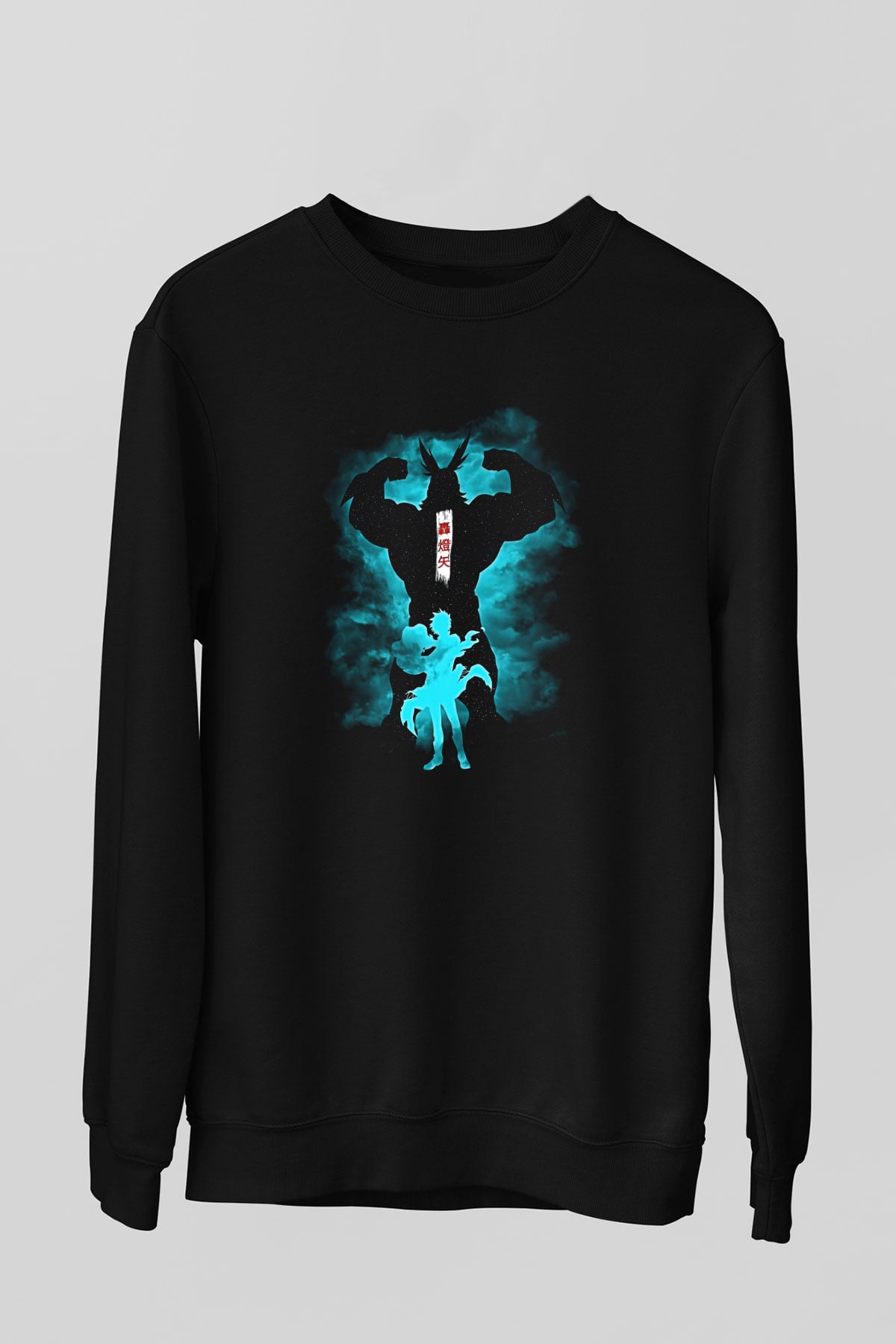 Dabi Baskılı Unisex Siyah Sweatshirt
