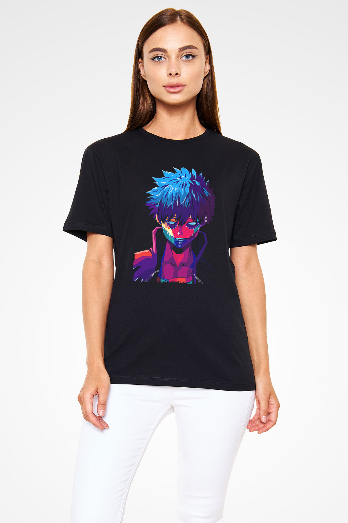 Dabi Baskılı Unisex Siyah Tişört - Tshirt