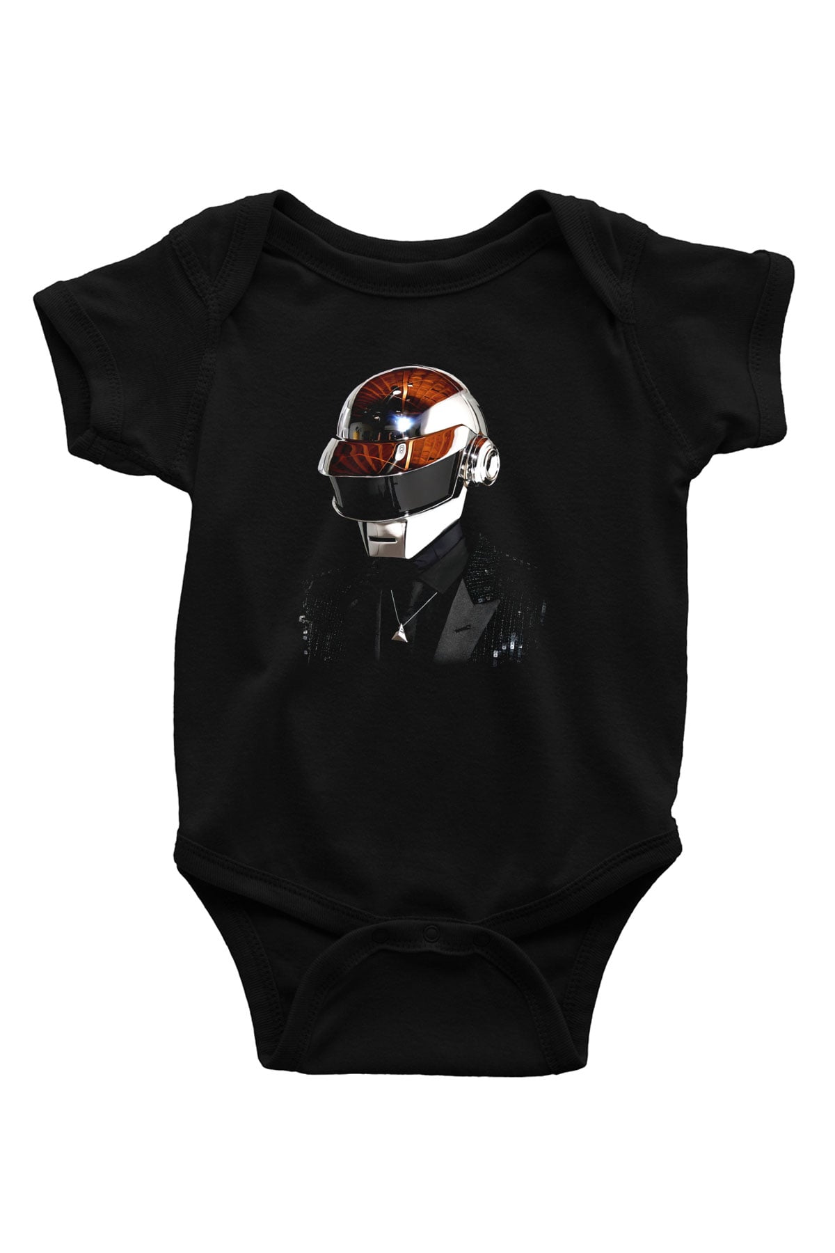 Daft Punk Baskılı Siyah Bebek Body - Zıbın