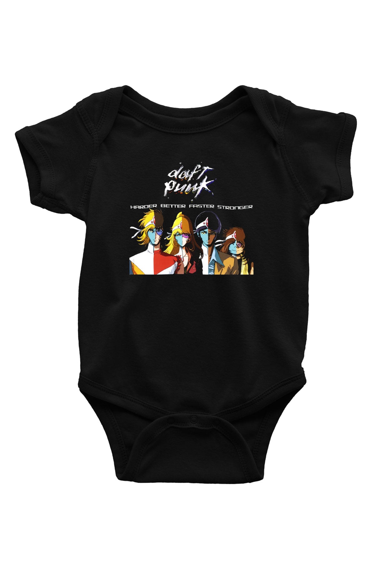 Daft Punk Baskılı Siyah Bebek Body - Zıbın