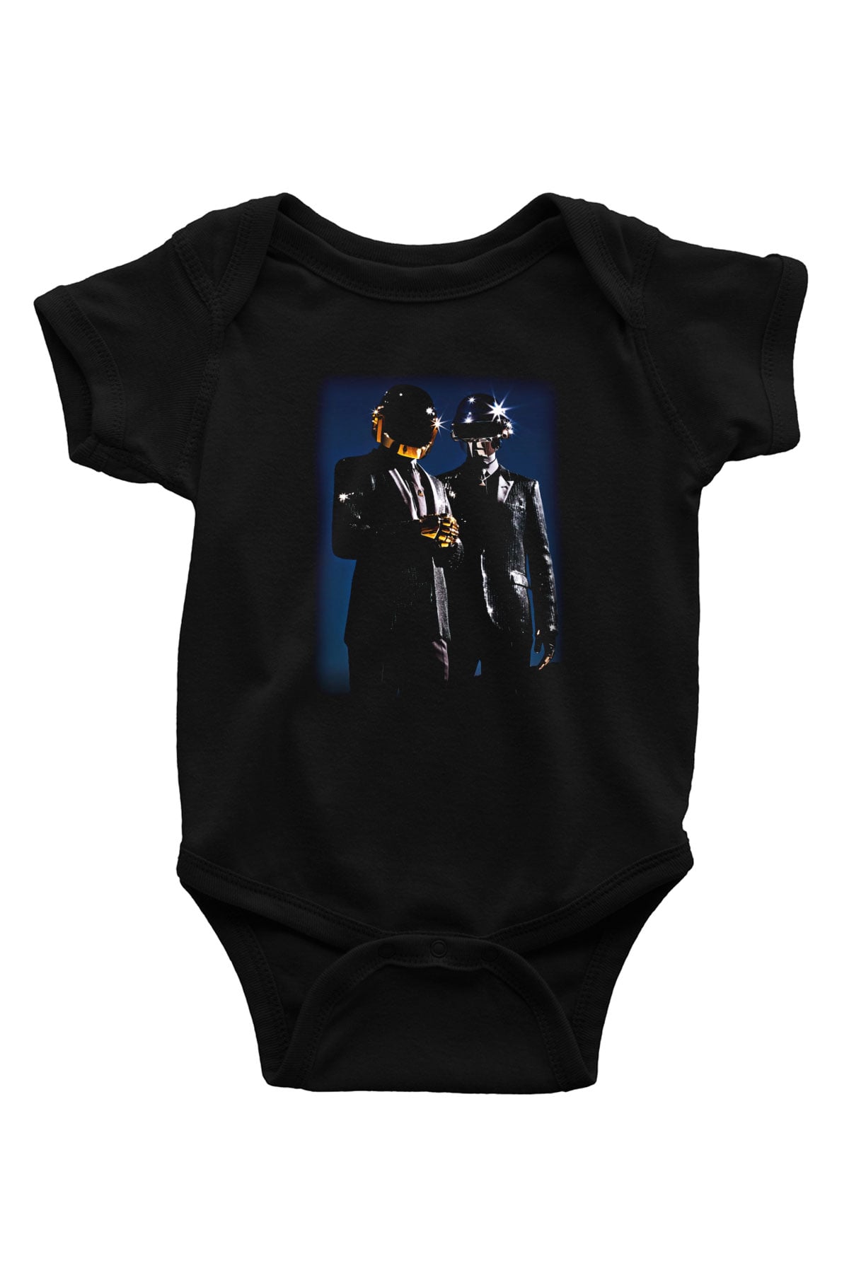 Daft Punk Baskılı Siyah Bebek Body - Zıbın