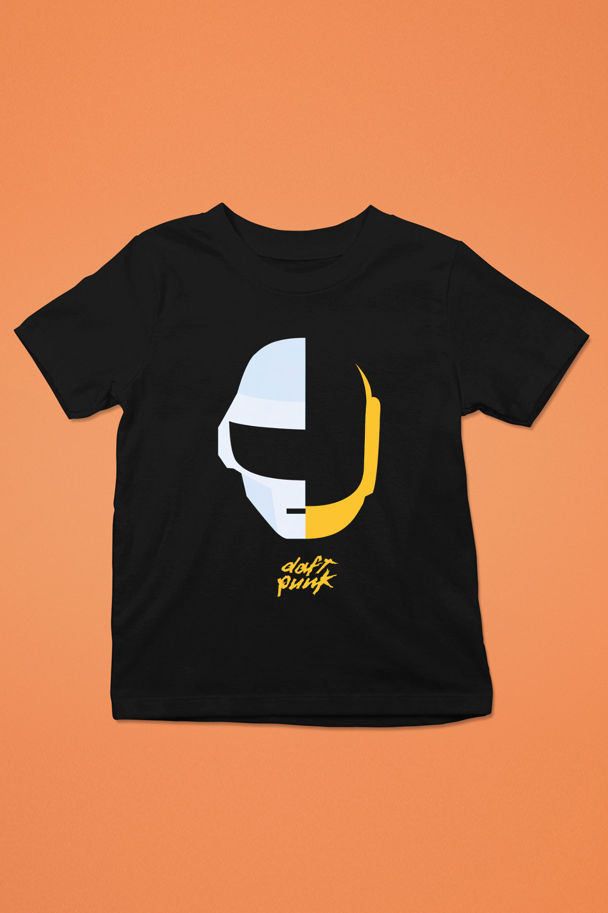 Daft Punk Baskılı Siyah Unisex Çocuk Tişört