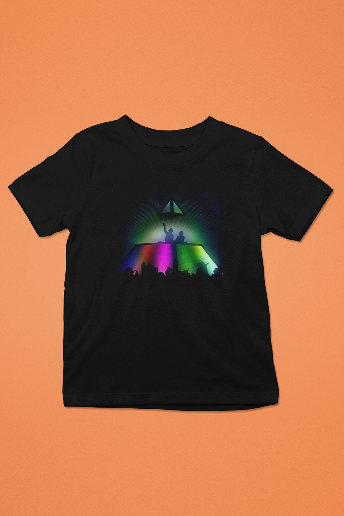 Daft Punk Baskılı Siyah Unisex Çocuk Tişört
