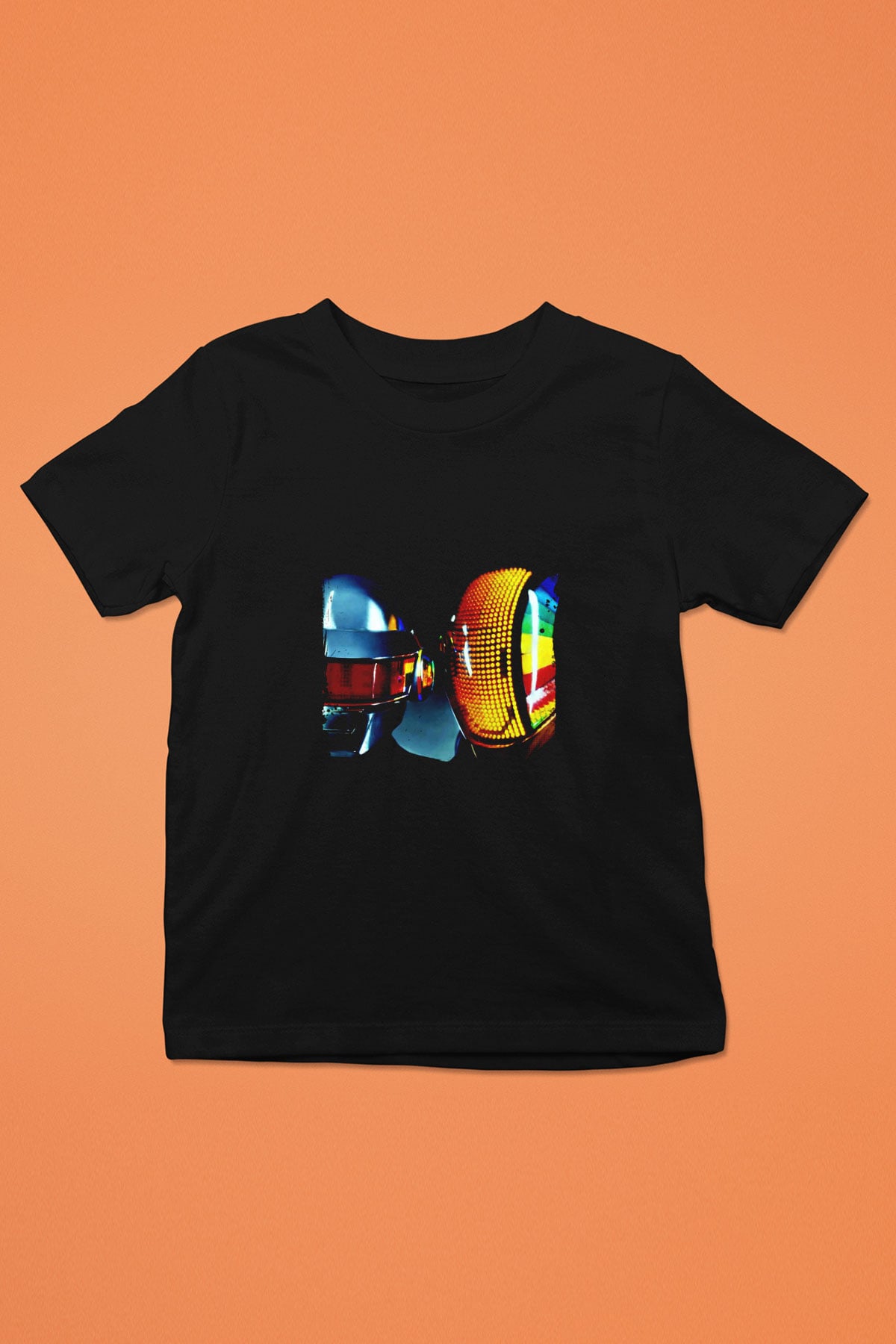 Daft Punk Baskılı Unisex Siyah Çocuk Tişört