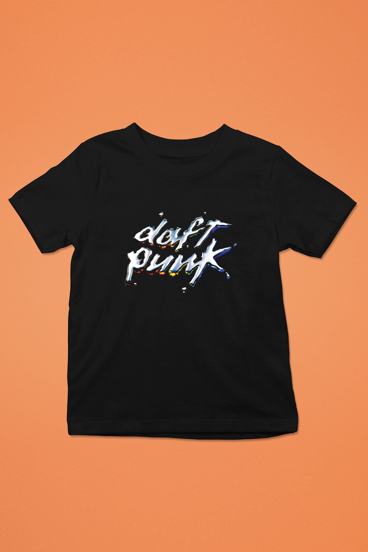 Daft Punk Baskılı Unisex Siyah Çocuk Tişört